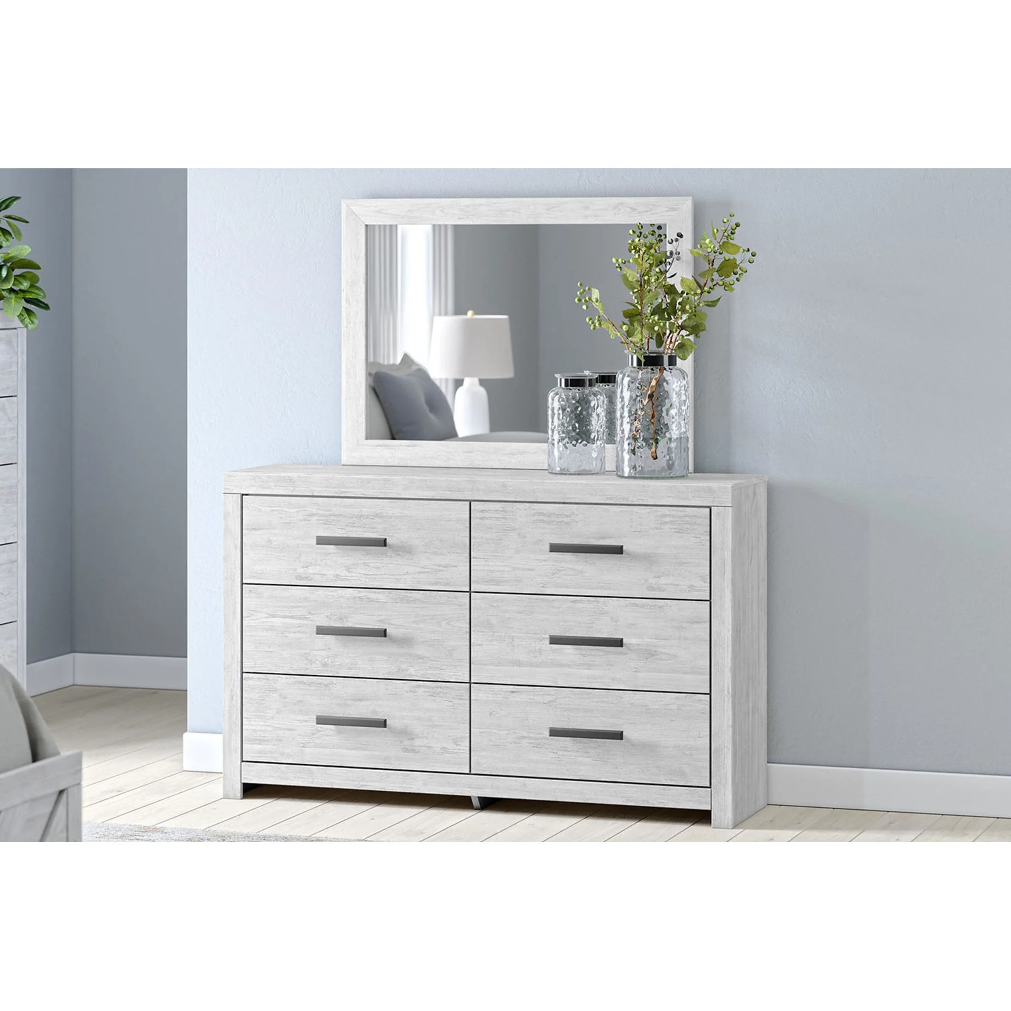 Cayboni 6 Piece Full Panel Bedroom - Whitewash - Image 32