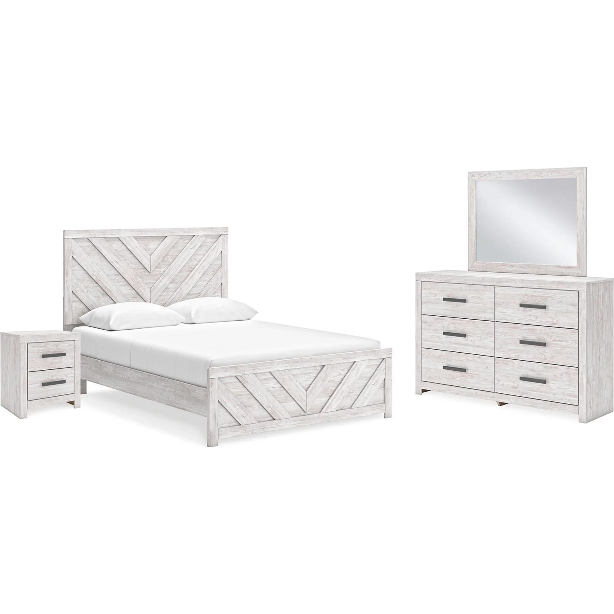 Cayboni 6 Piece Queen Panel Bedroom - Whitewash - Image 2