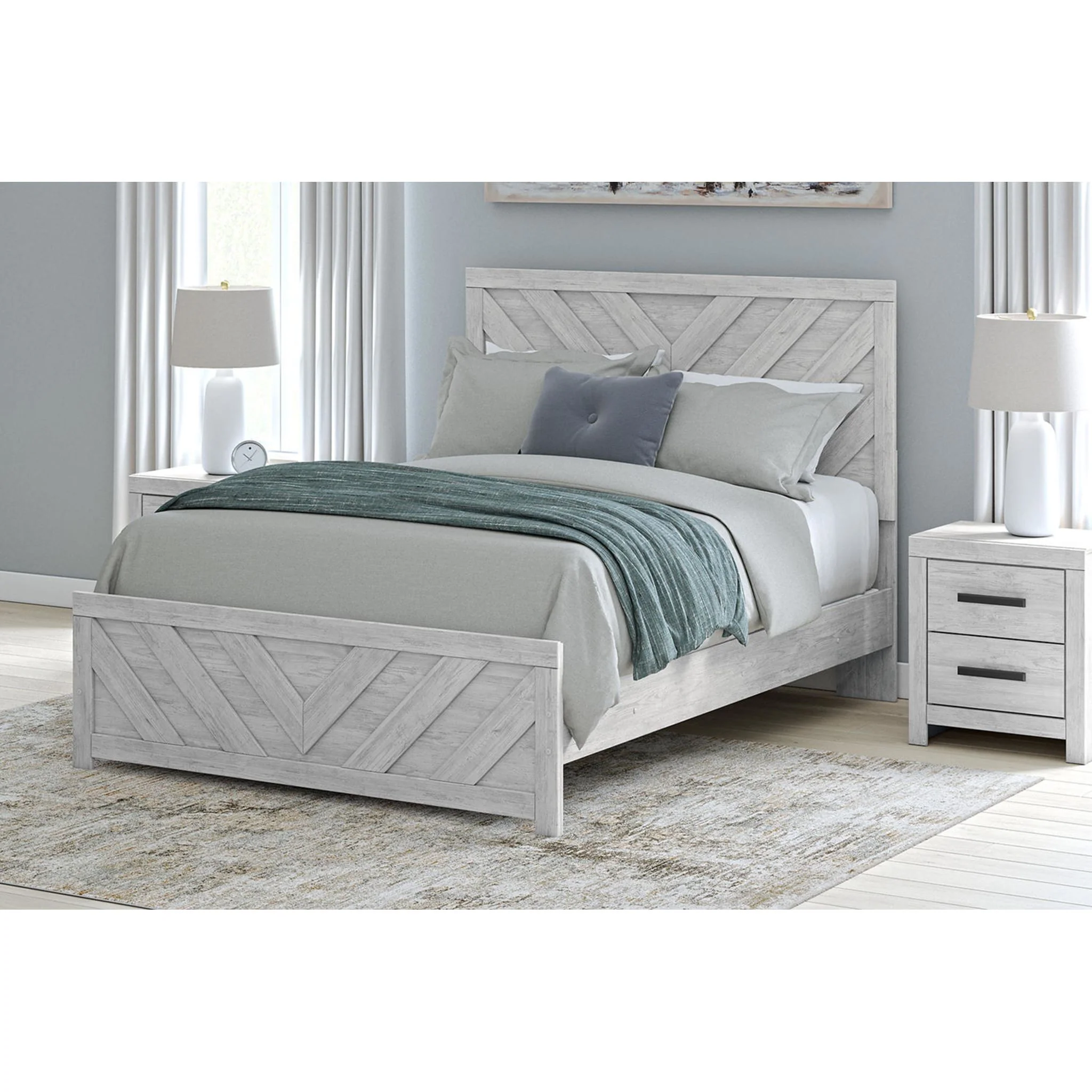 Cayboni 6 Piece Queen Panel Bedroom - Whitewash - Image 32