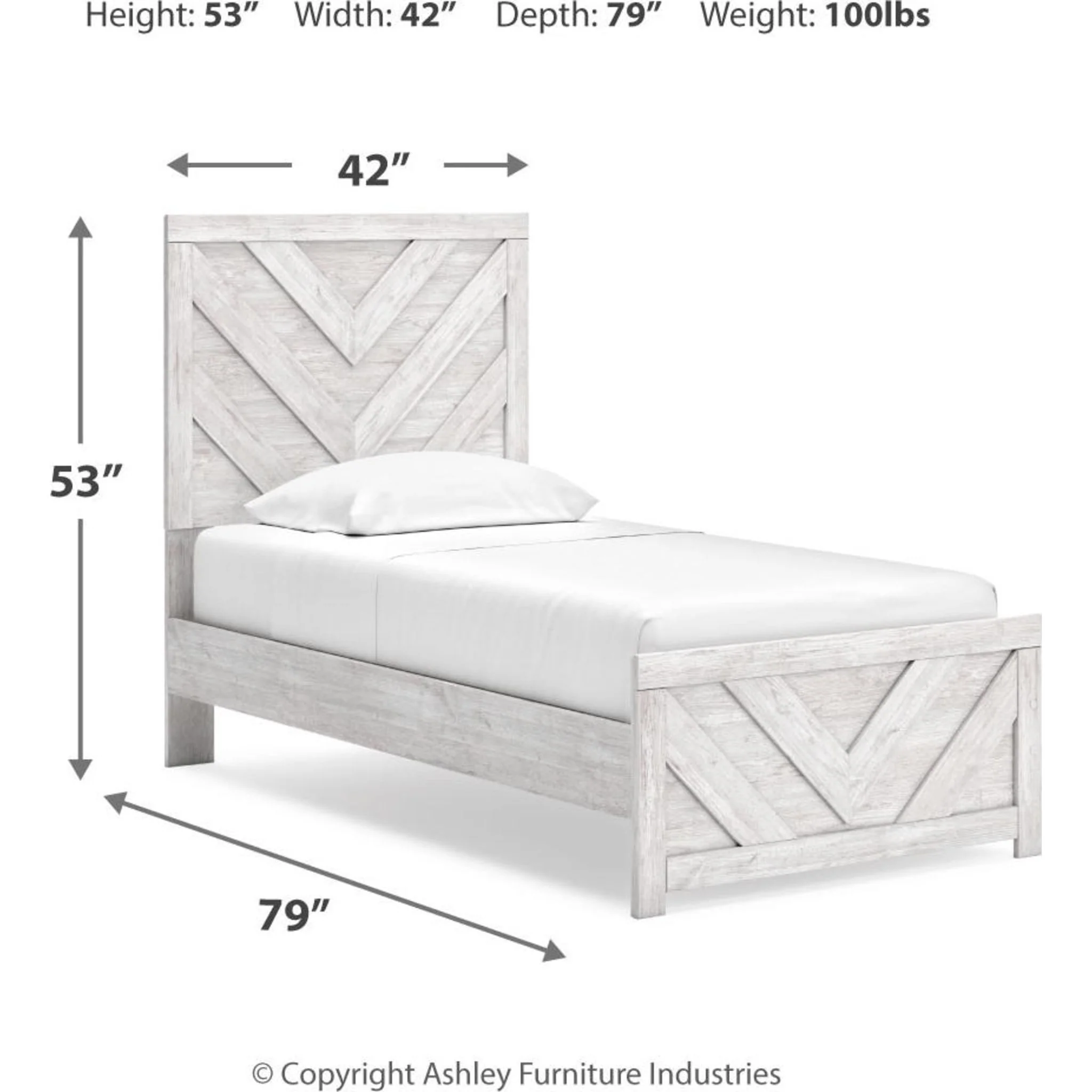 Cayboni 6 Piece Twin Panel Bedroom - Whitewash - Image 17