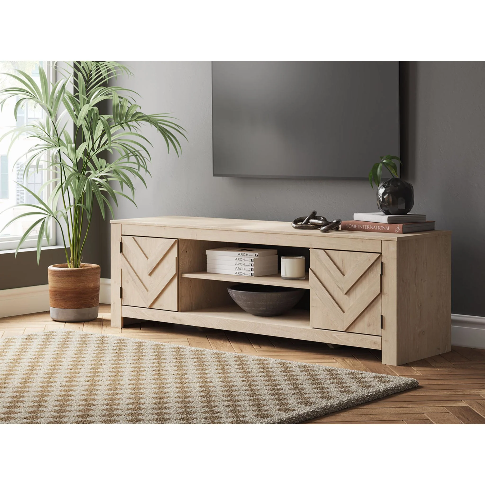 Cayboni TV Stand - Tan - Image 2