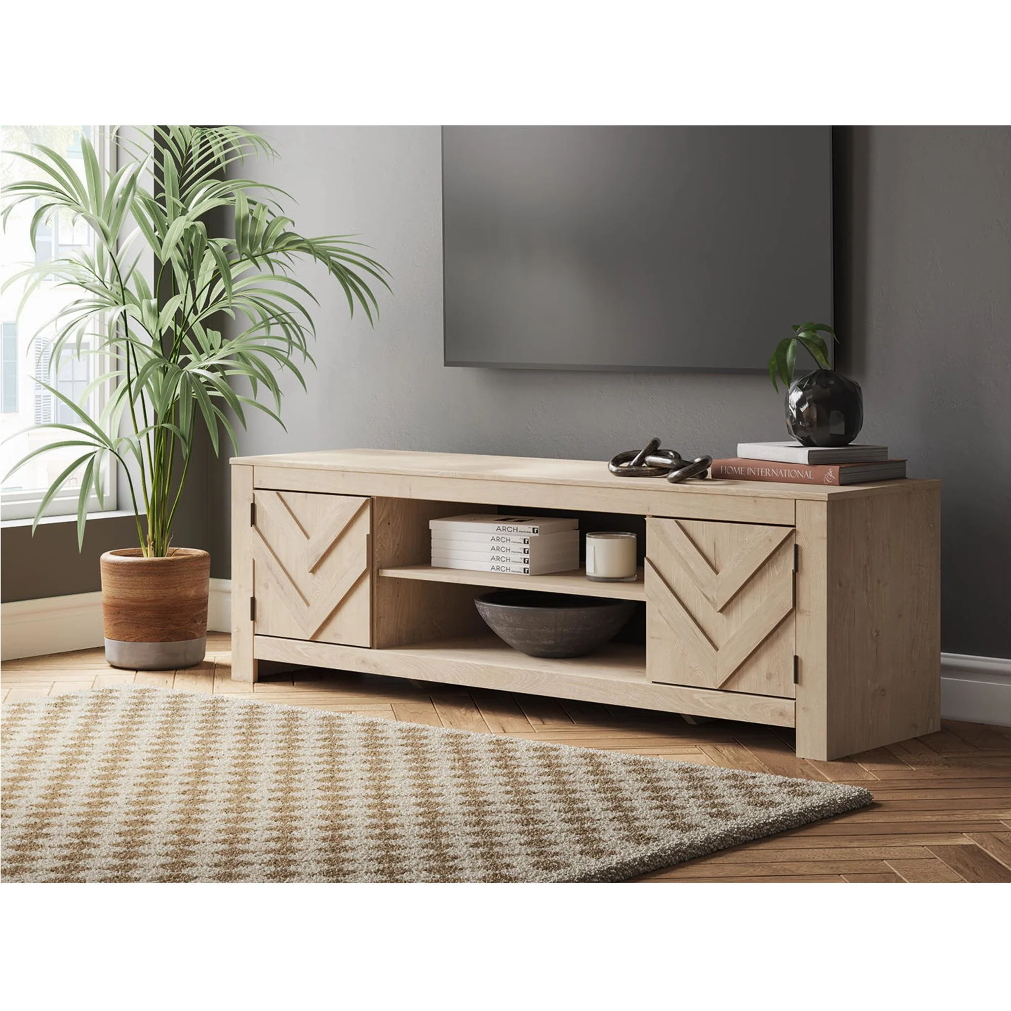 Cayboni TV Stand - Tan - Image 3