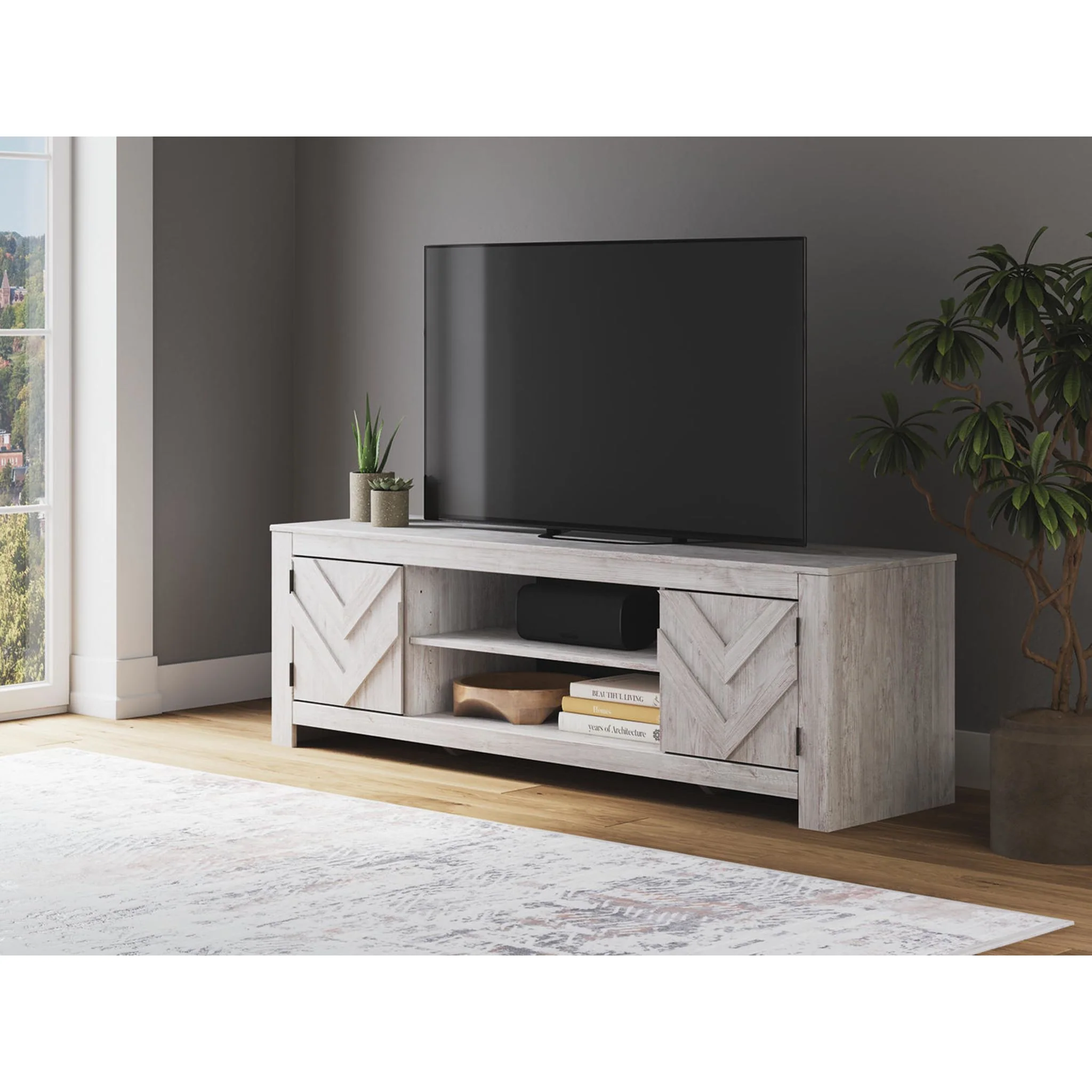 Cayboni TV Stand - Whitewash - Image 2