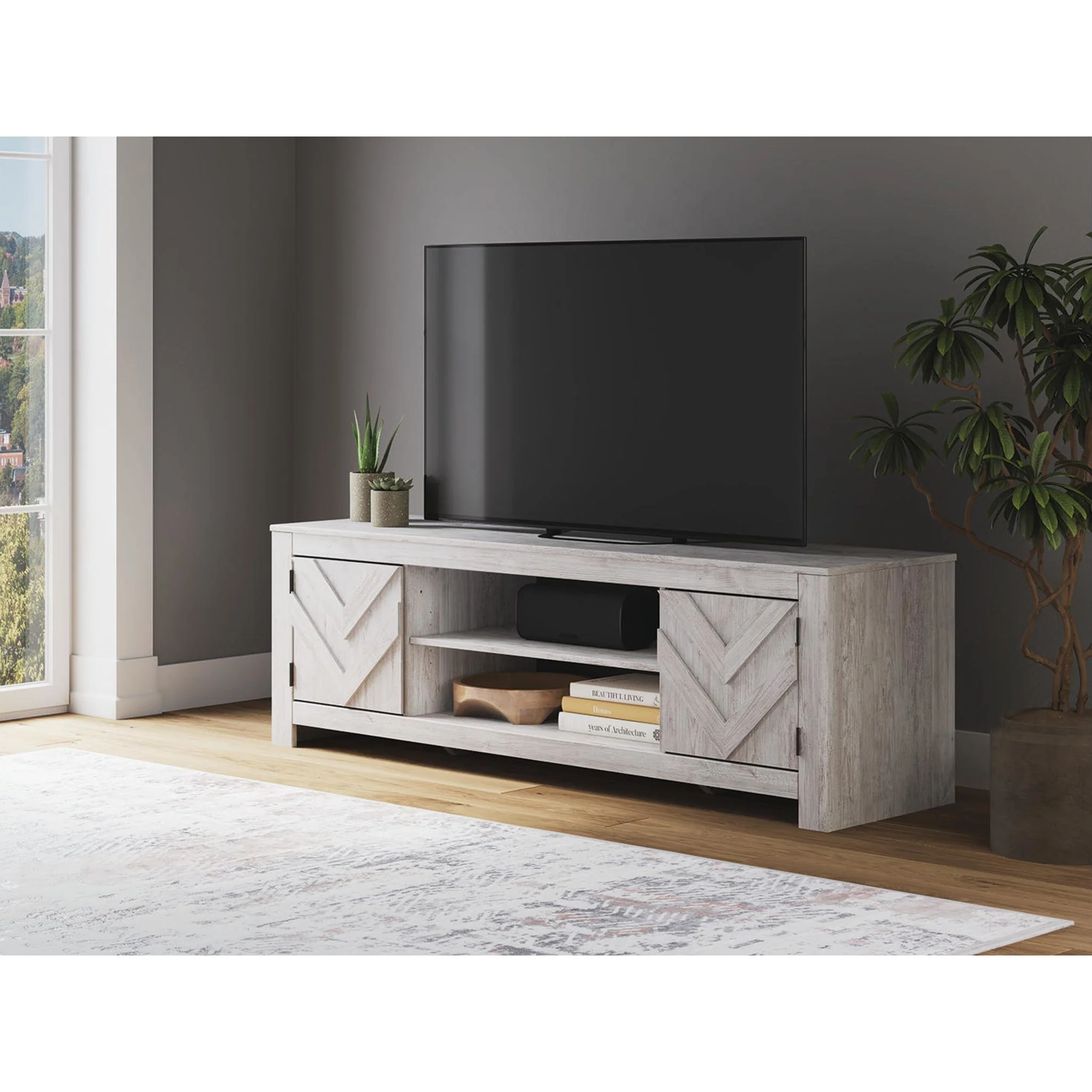 Cayboni TV Stand - Whitewash - Image 3