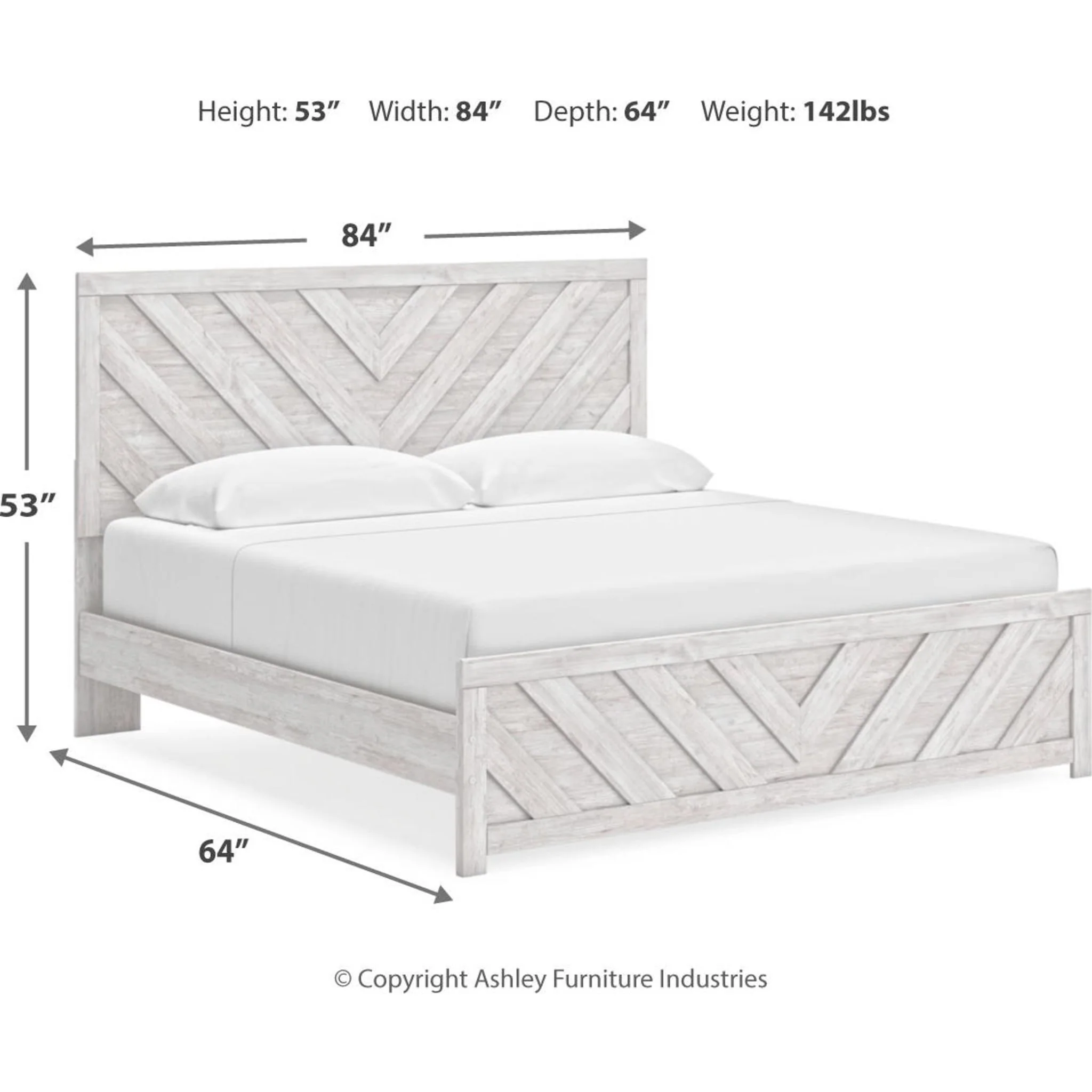 Cayboni King Panel Bed - Whitewash - Image 10