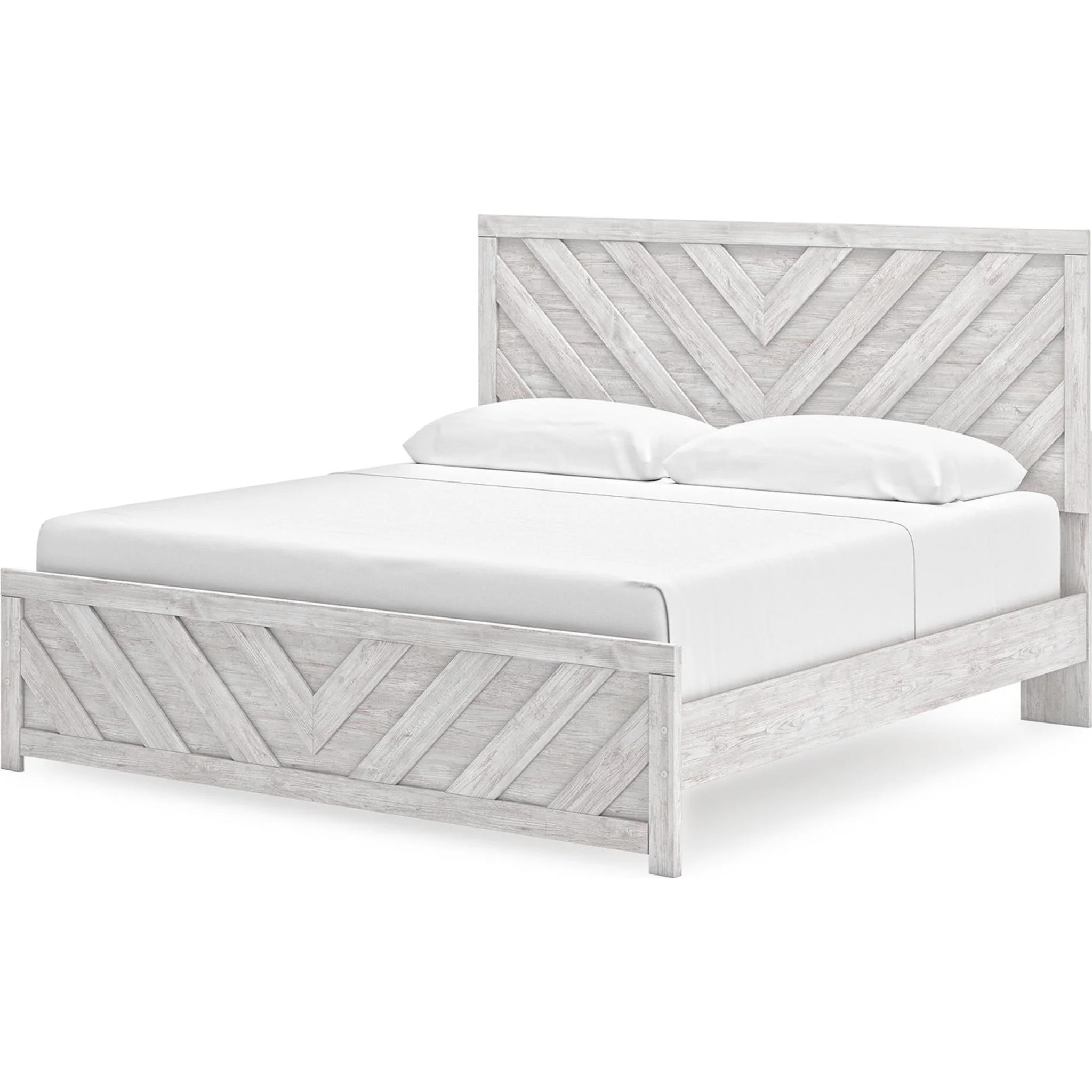 Cayboni King Panel Bed - Whitewash - Image 2