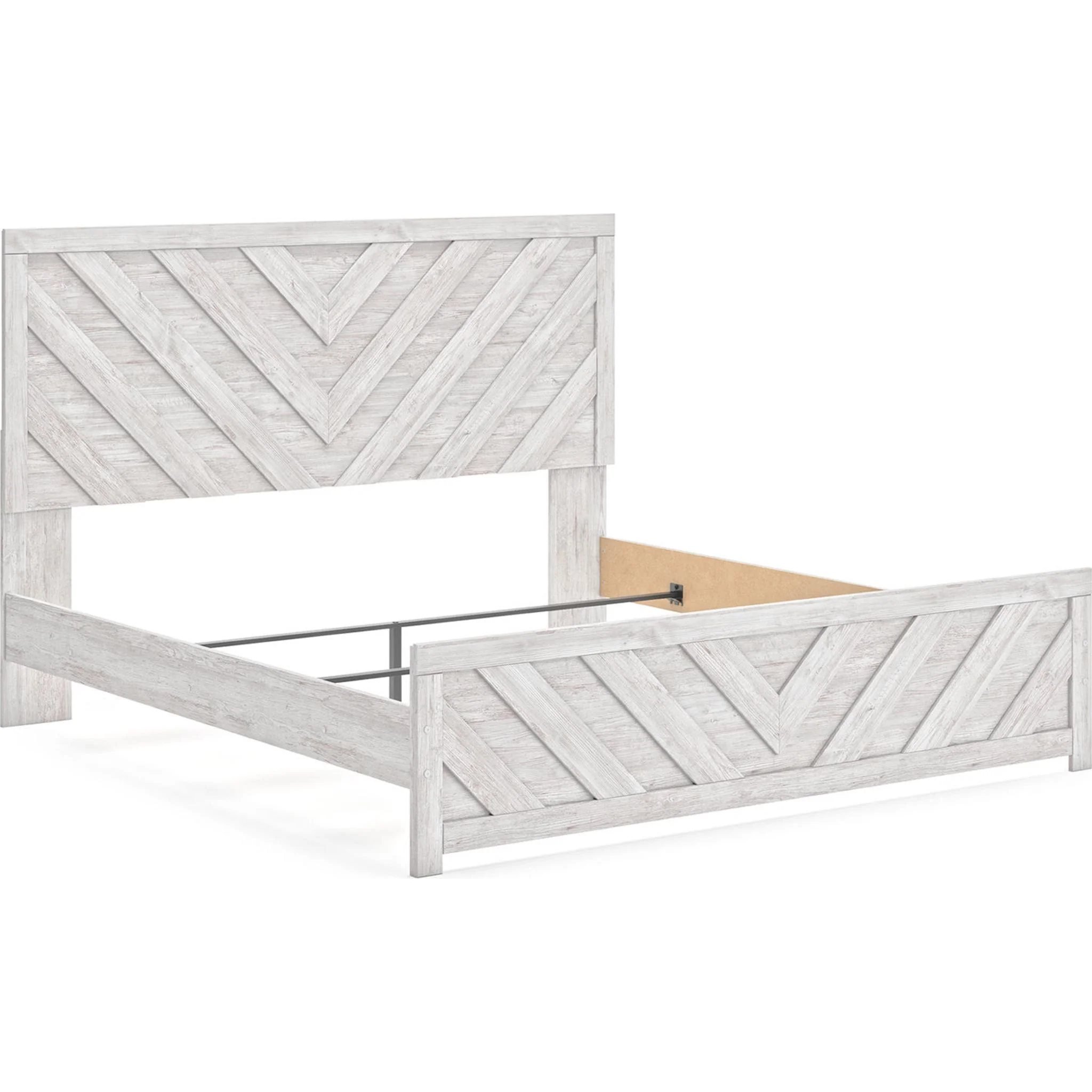Cayboni King Panel Bed - Whitewash - Image 3