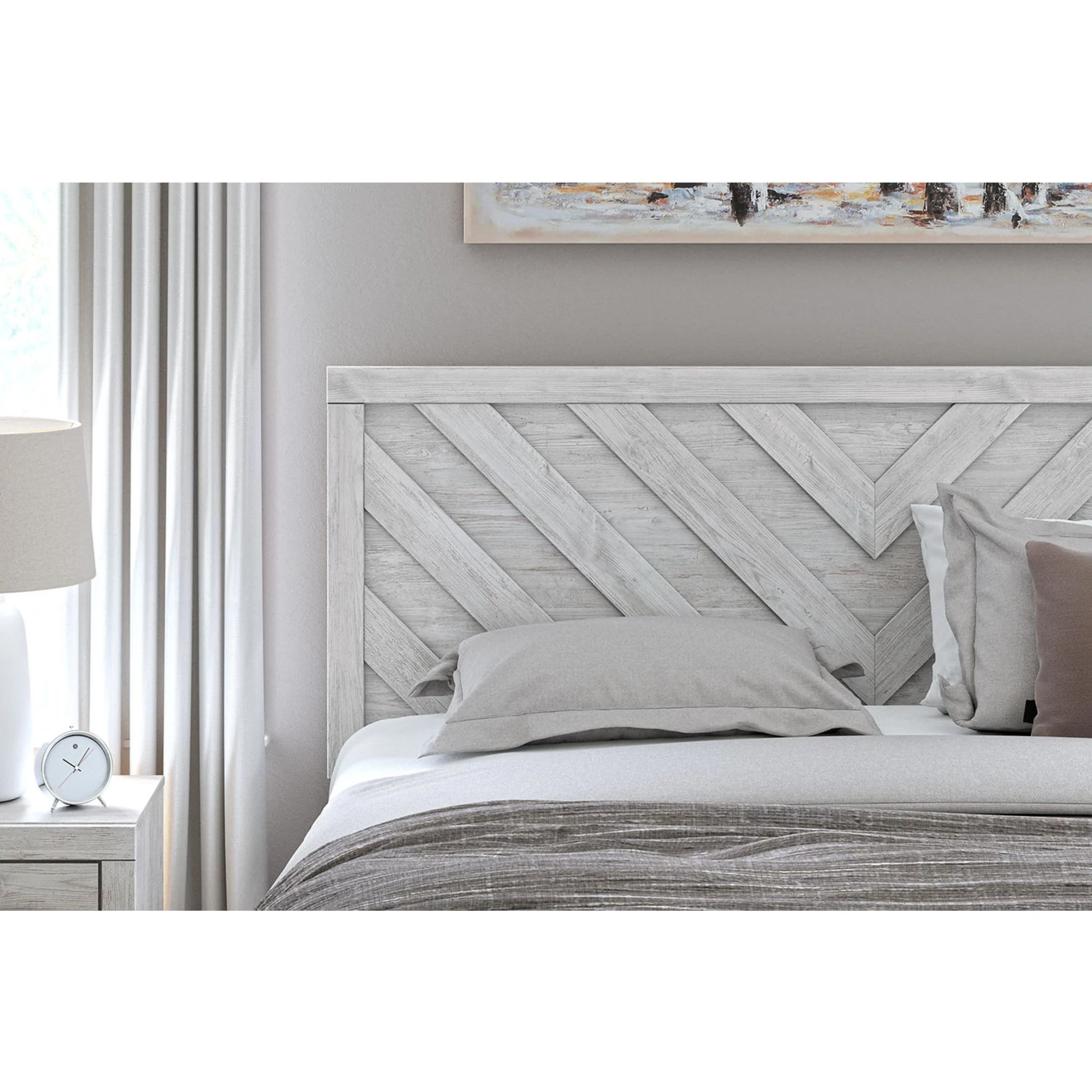 Cayboni King Panel Bed - Whitewash - Image 5