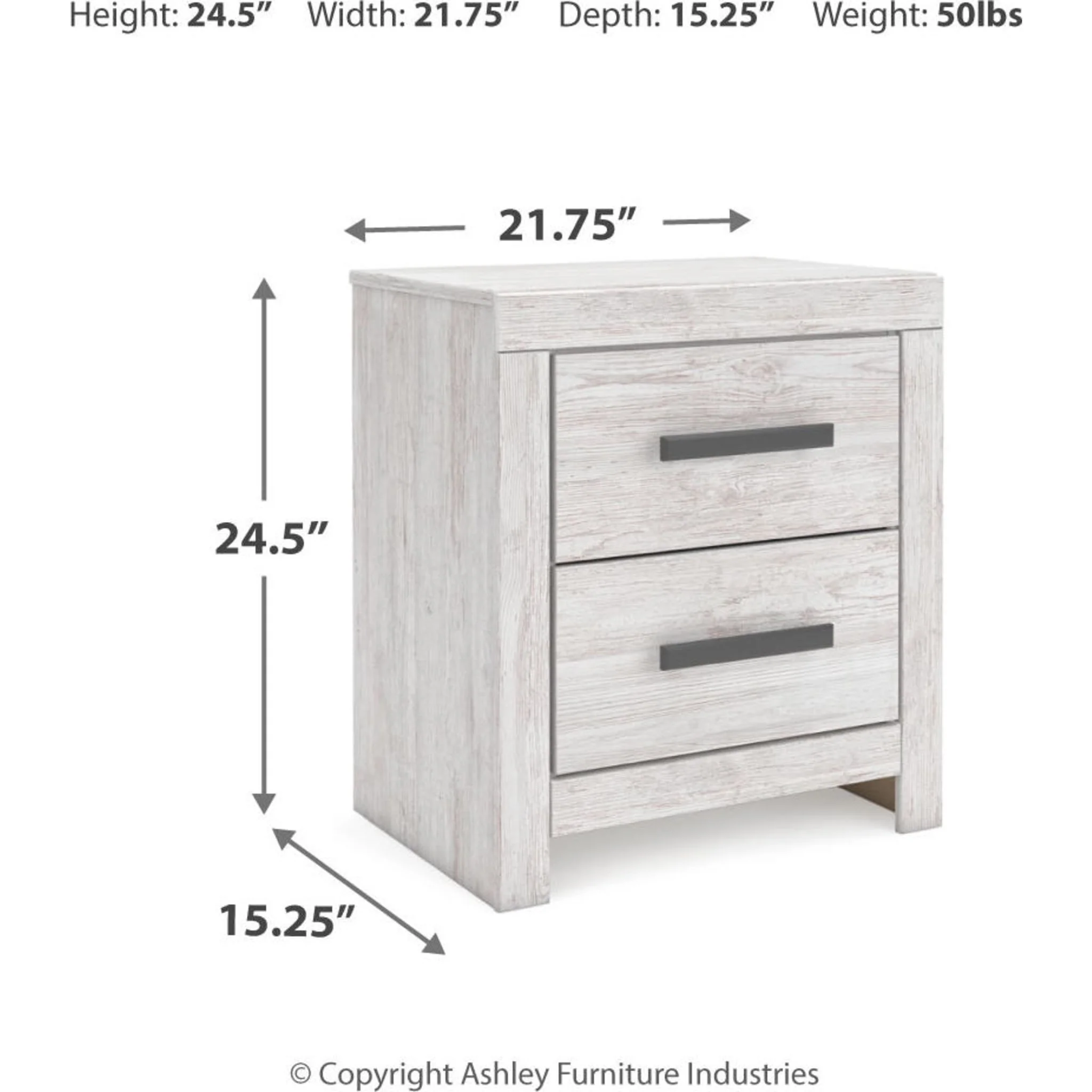 Cayboni Nightstand - Whitewash - Image 30