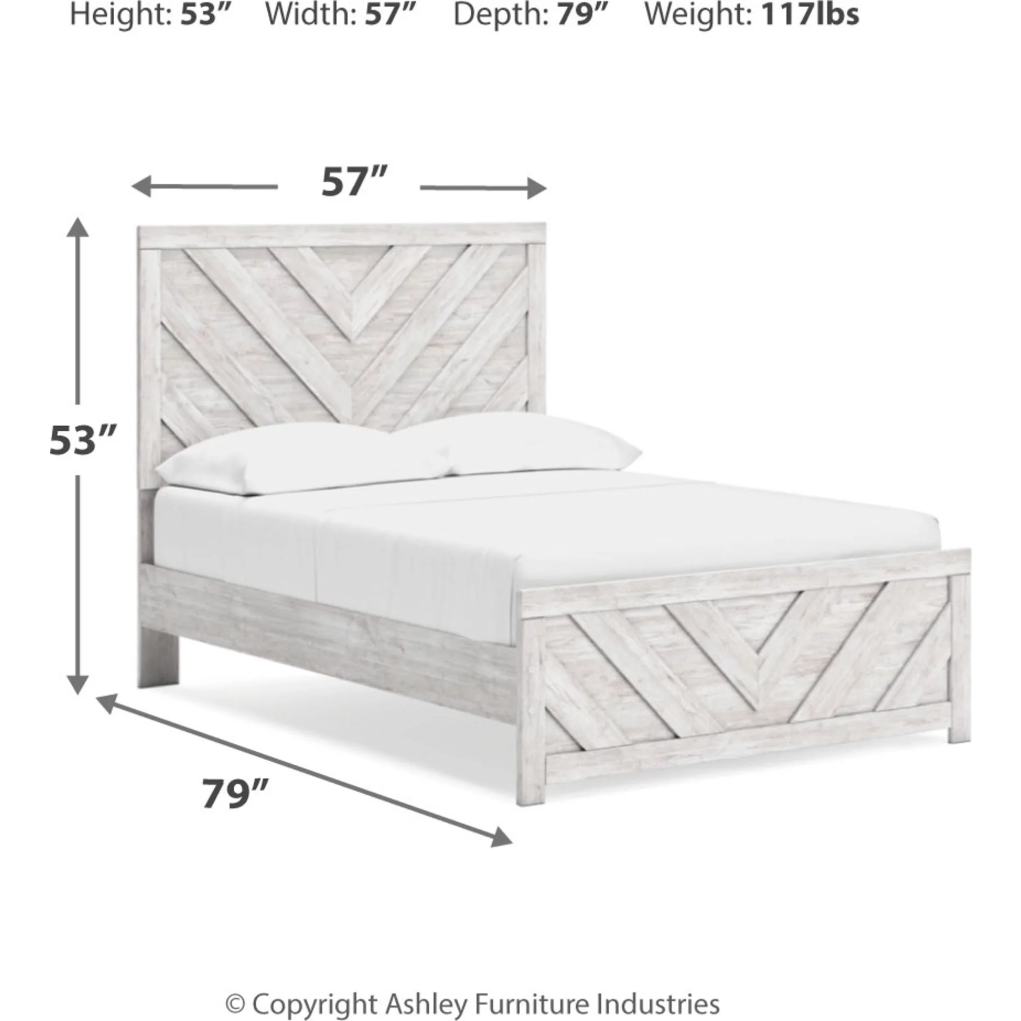 Cayboni Queen Panel Bed - Whitewash - Image 9