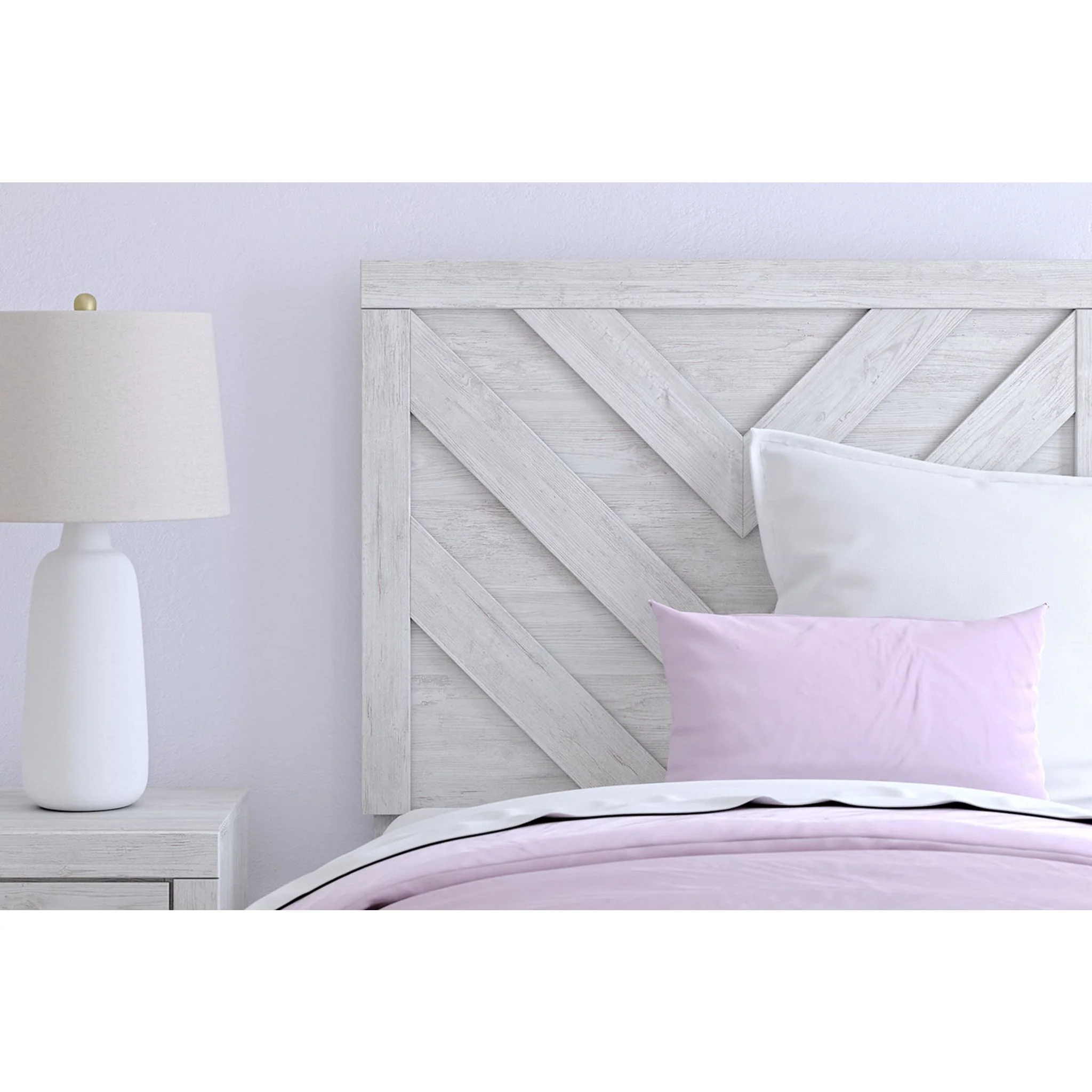 Cayboni Twin Panel Bed - Whitewash - Image 9