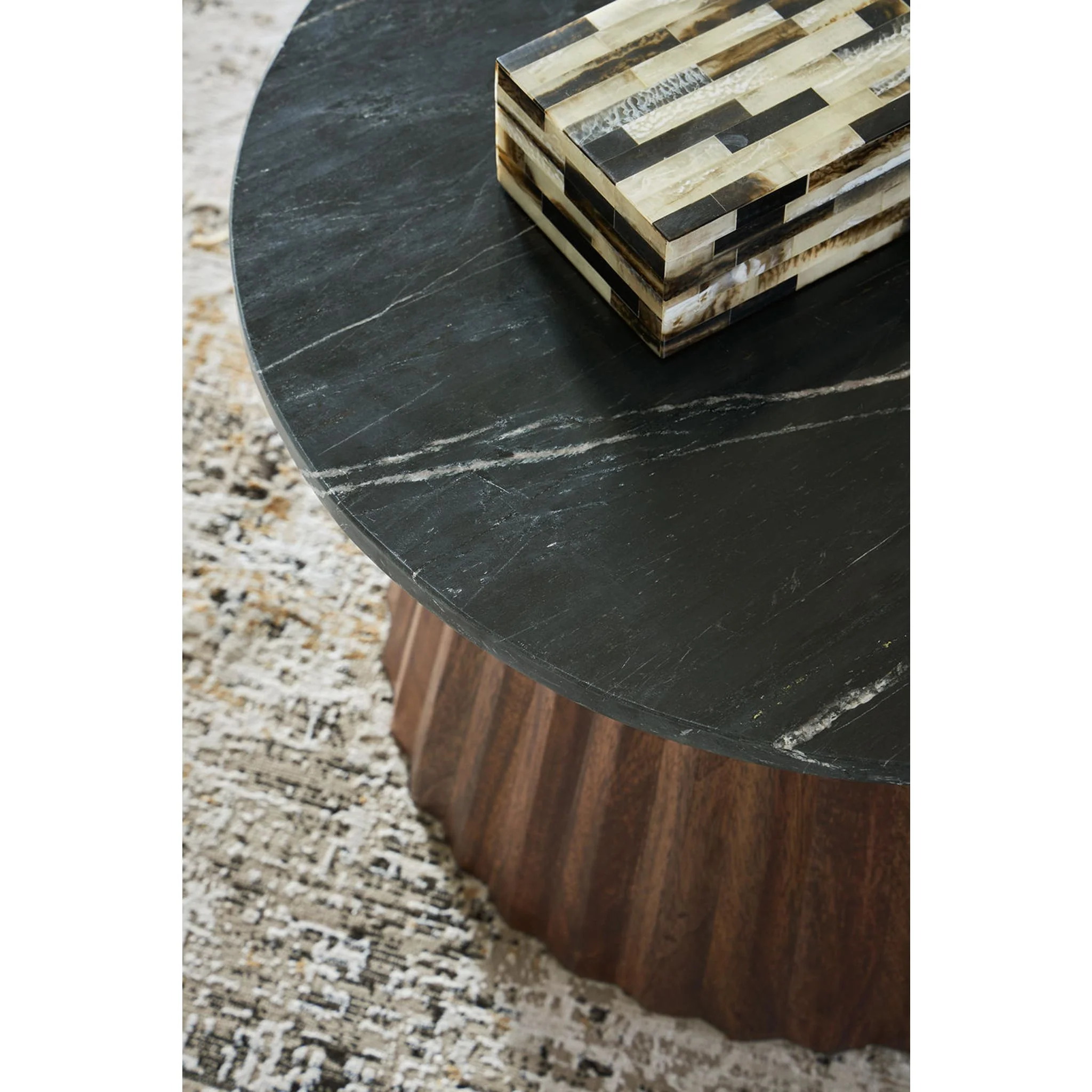 Ceilby Accent Table - Black/Brown - Image 2