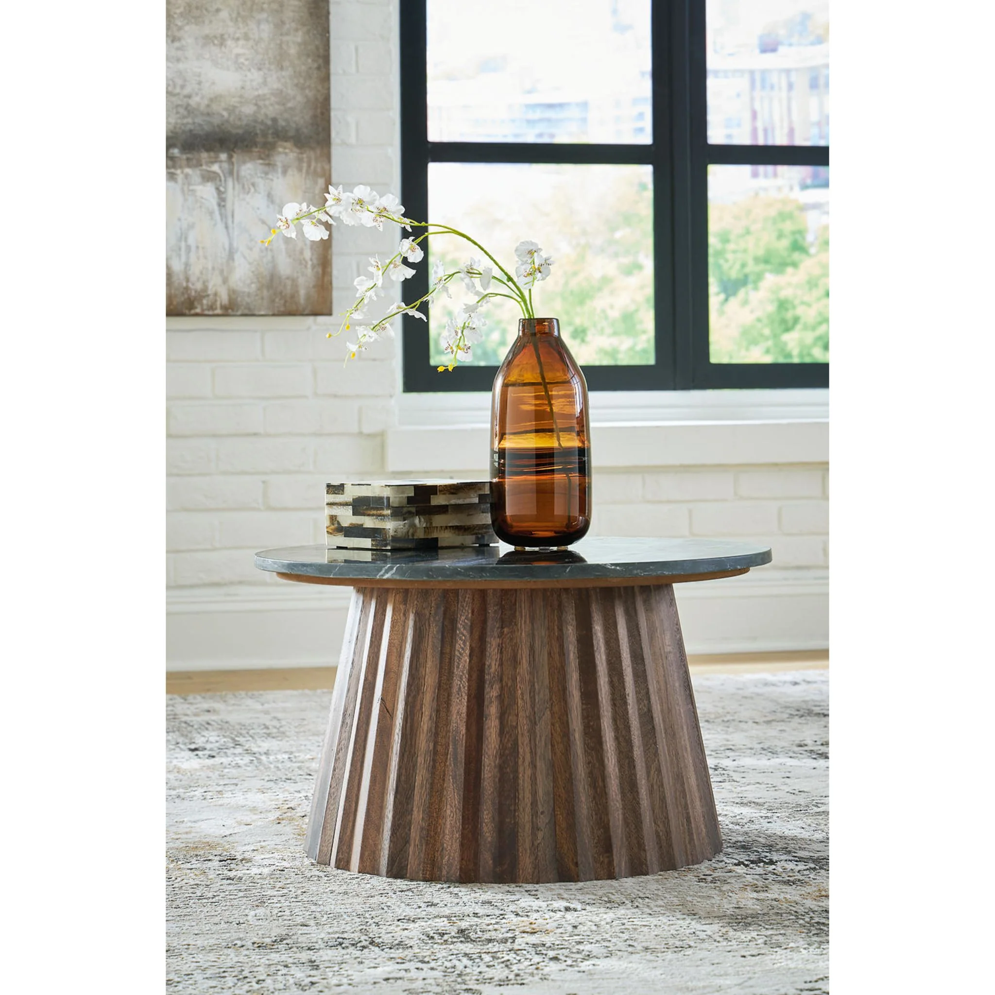 Ceilby Accent Table - Black/Brown - Image 4