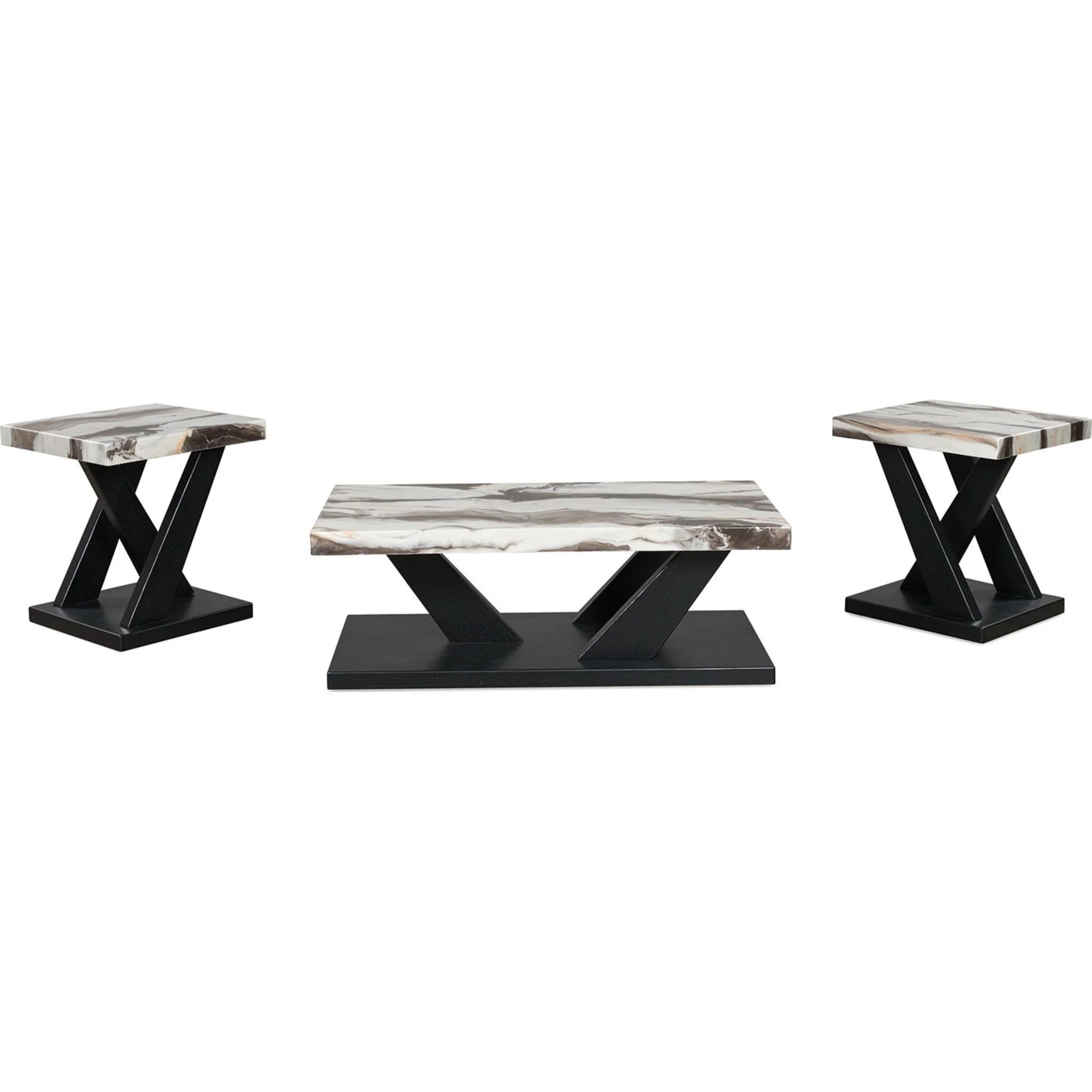 Cendill 3 Pack Tables - Dark Brown/White/Black - Image 13