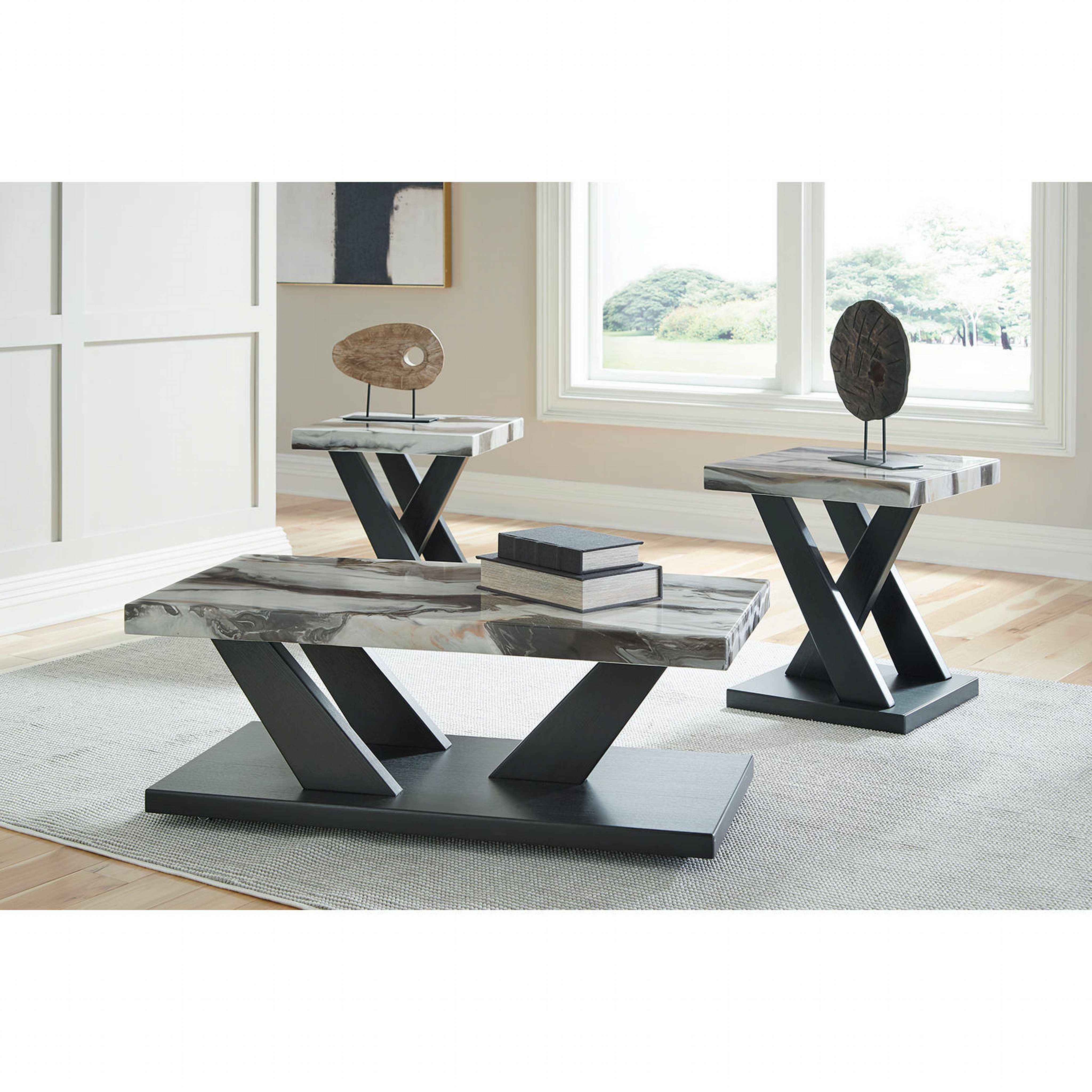Cendill 3 Pack Tables - Dark Brown/White/Black - Image 14