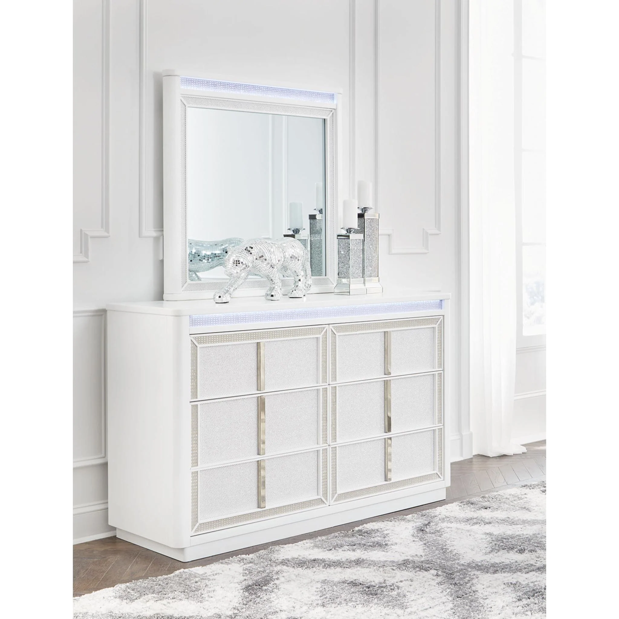 Chalanna 6 Piece King Storage Bedroom - White - Image 5