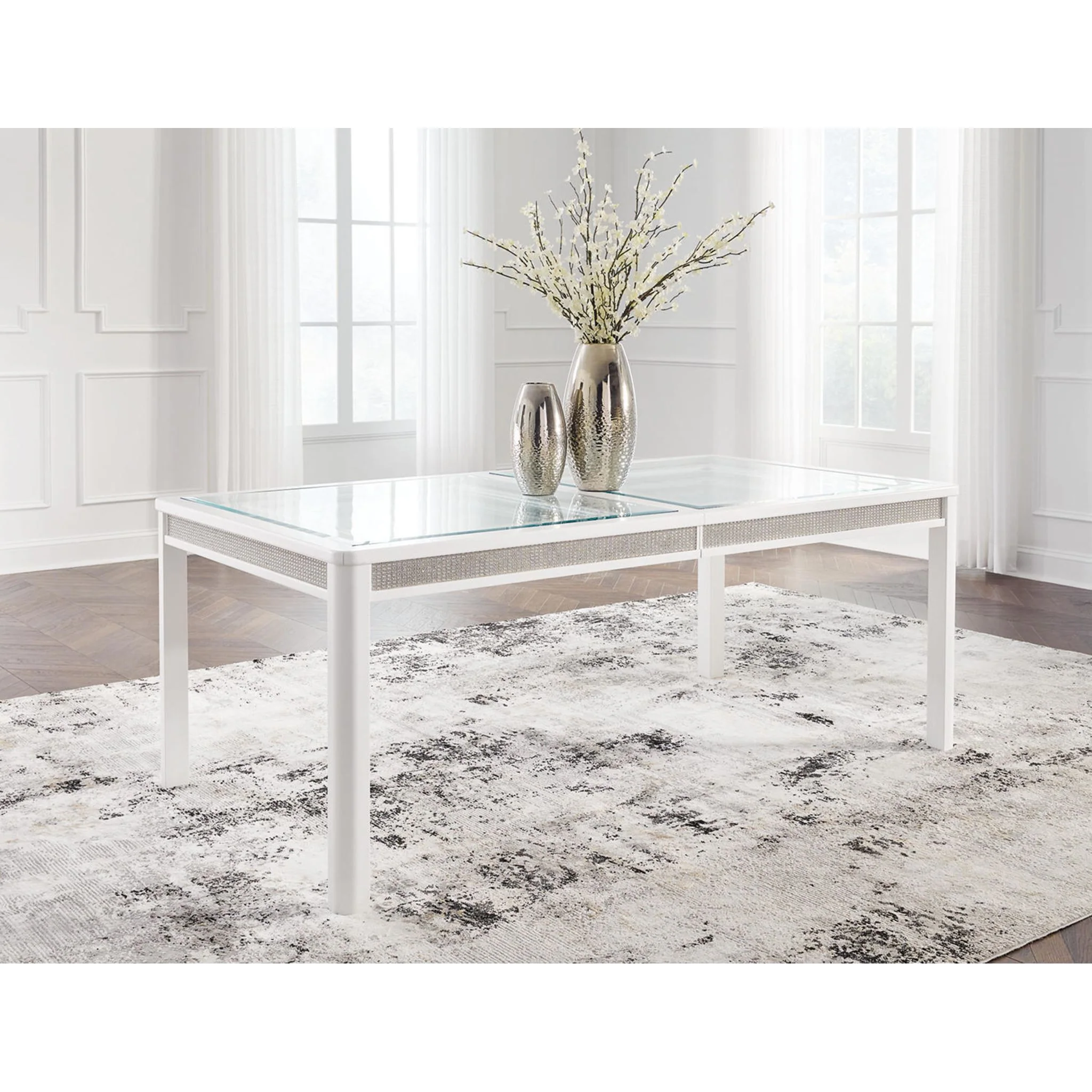 Chalanna Dining Extension Table - White - (D822-35) - Image 7