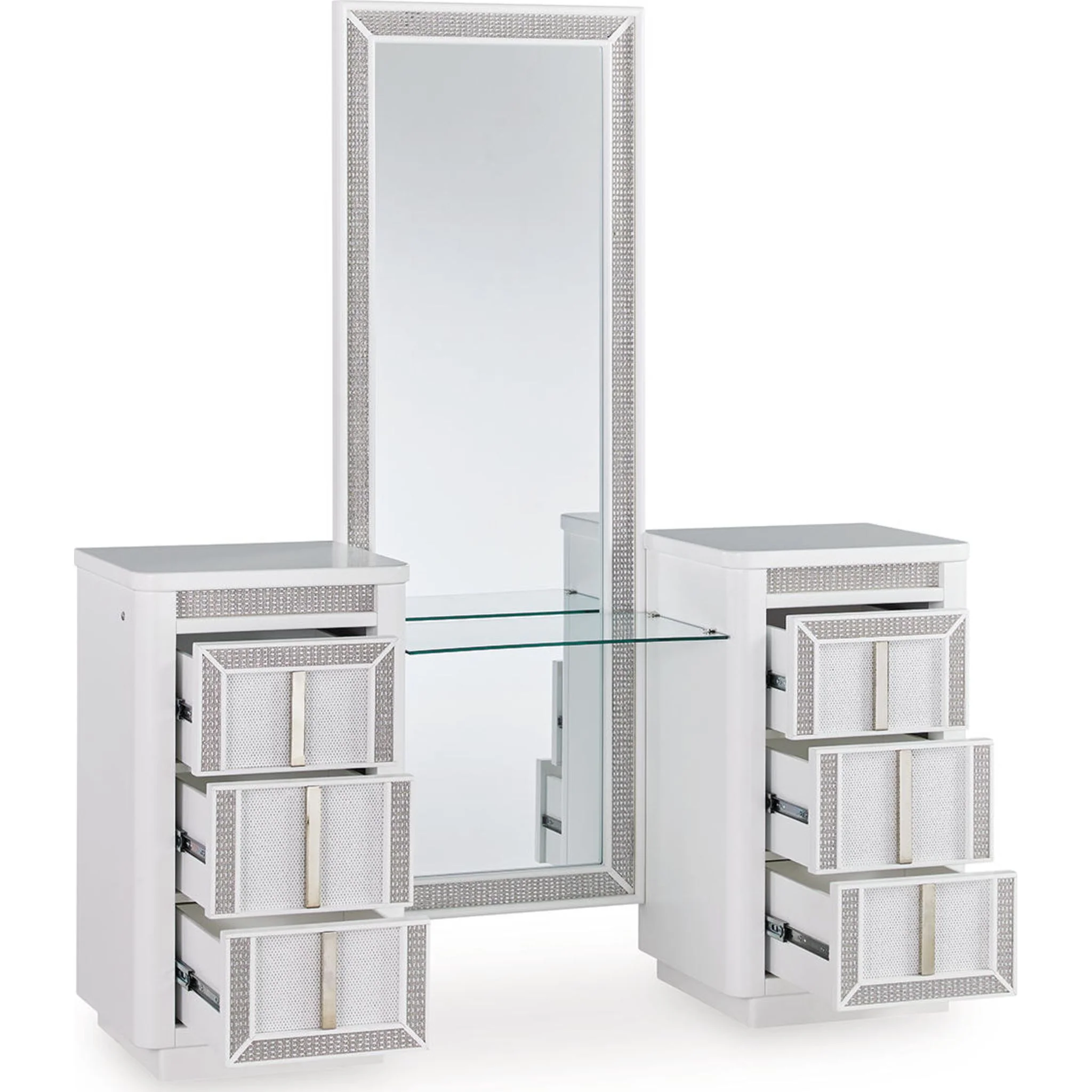 Chalanna Vanity and Mirror - White - Image 2