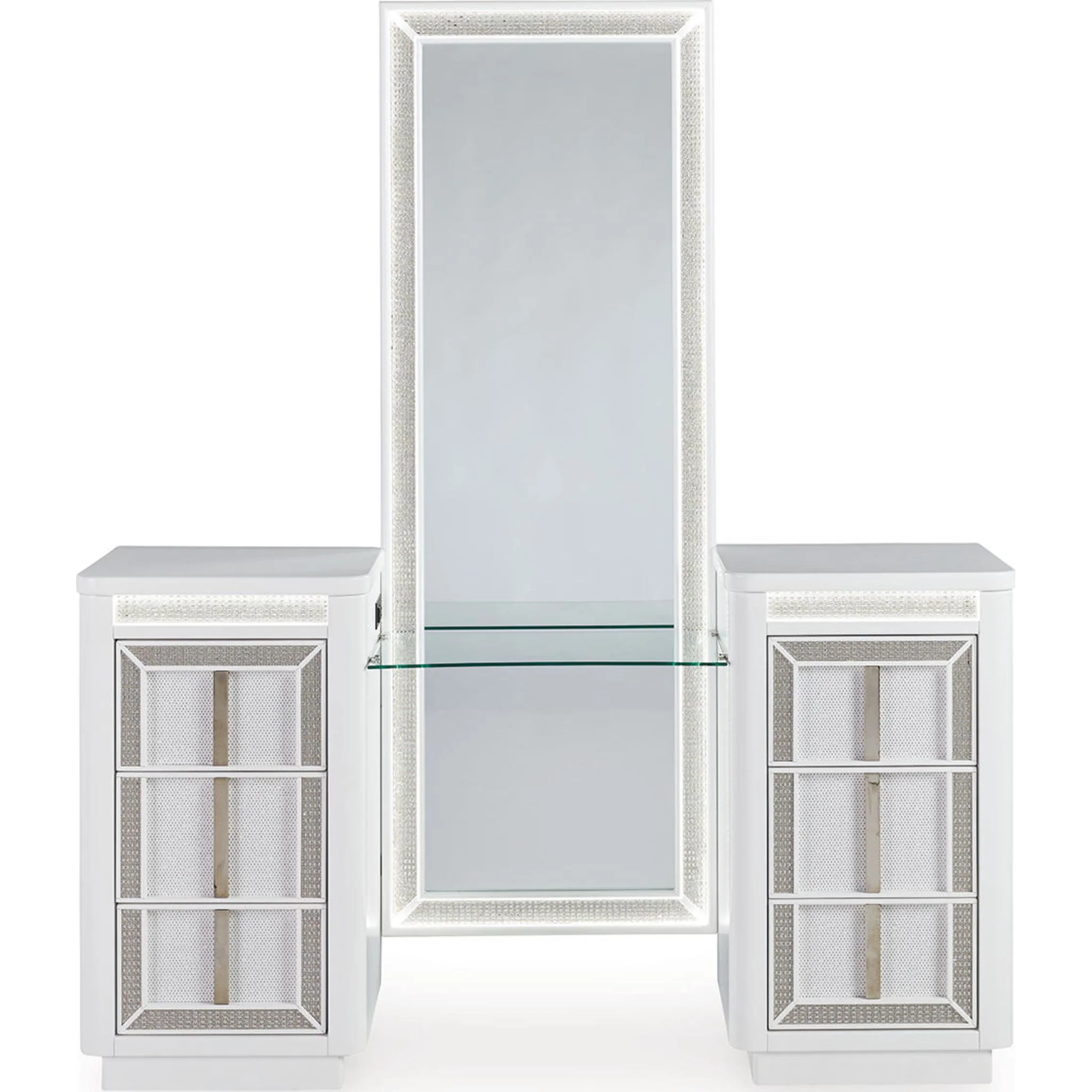 Chalanna Vanity and Mirror - White - Image 5