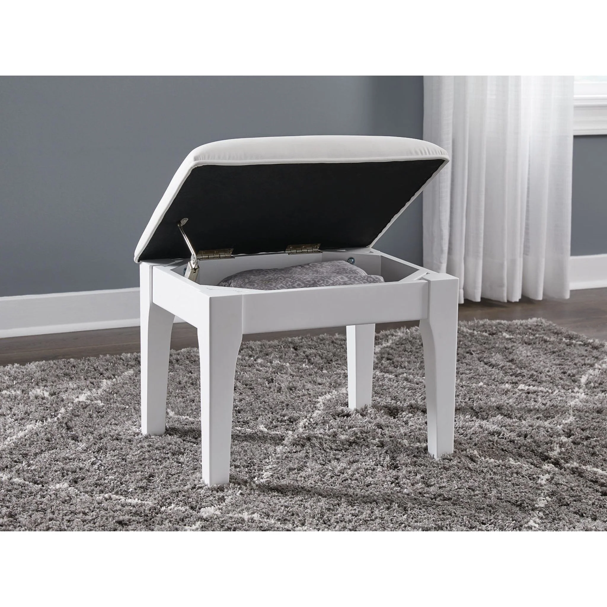 Chalanna Vanity Stool - White - Image 5