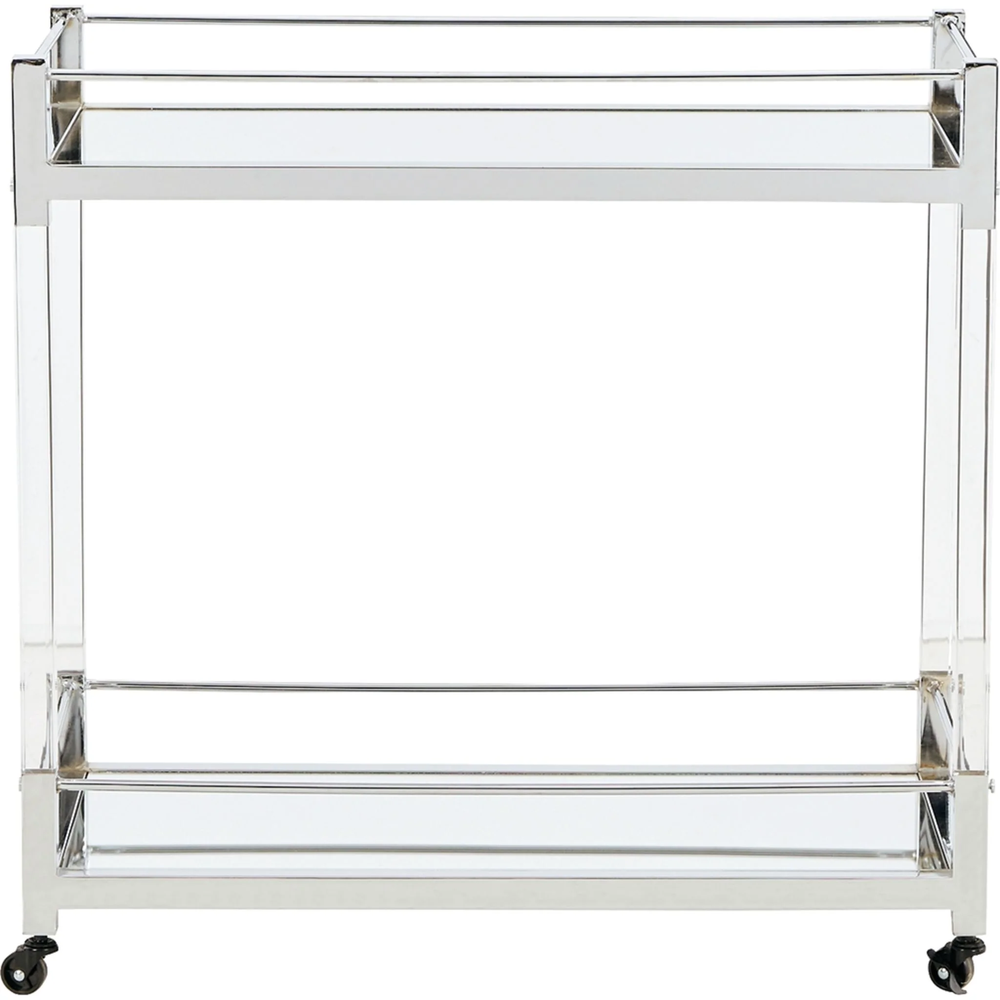 Chaseton Bar Cart - Clear/Silver Finish - Image 3