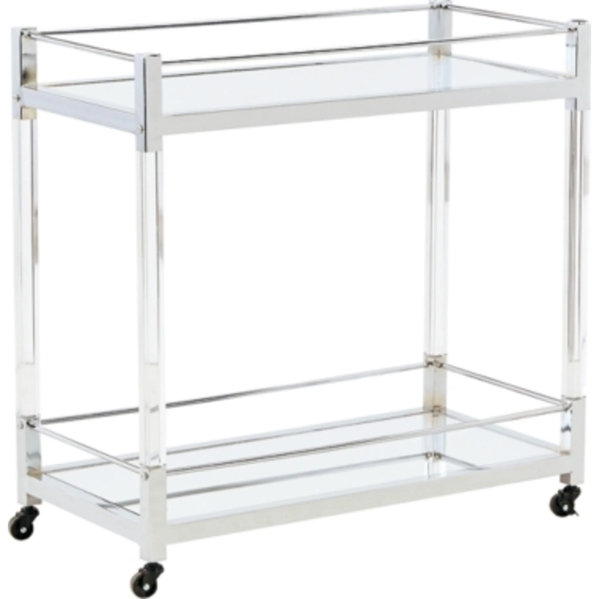 Chaseton Bar Cart - Clear/Silver Finish - Image 5