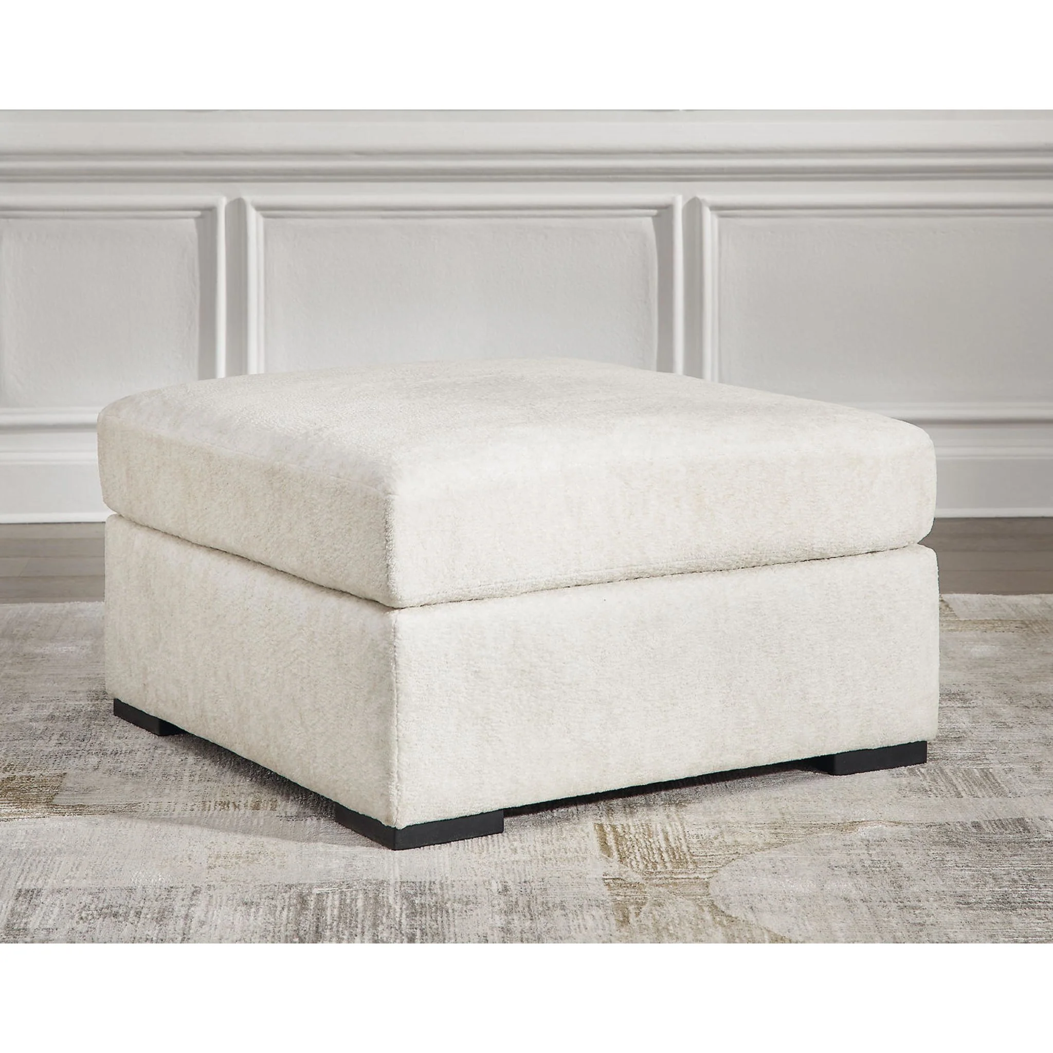 Chessington Oversized Accent Ottoman - Ivory - Image 2