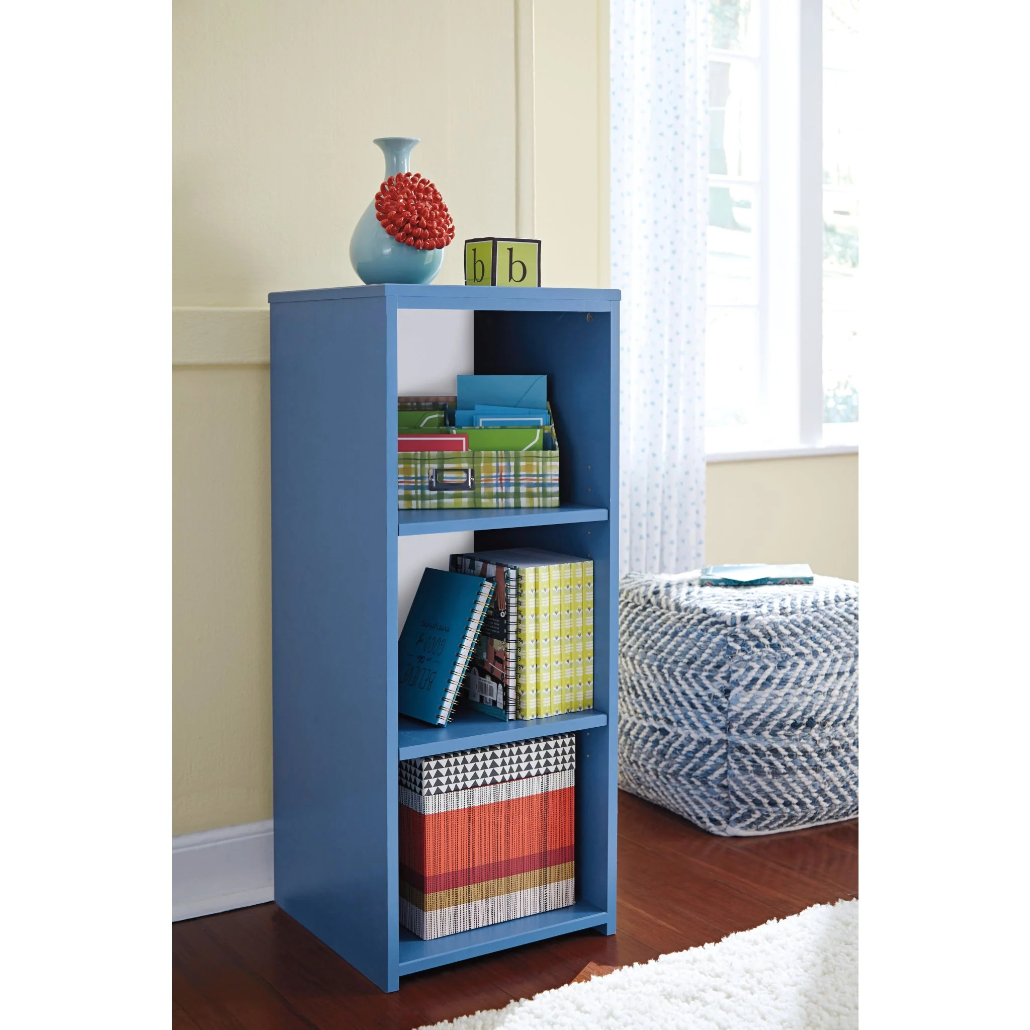 Chevron Pouf - Blue - Image 6