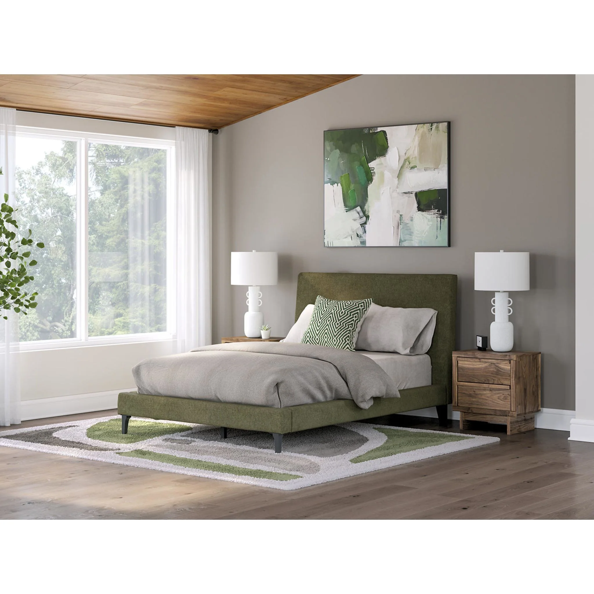 Chirason Full Upholstered Bed - Sage Green - Image 10