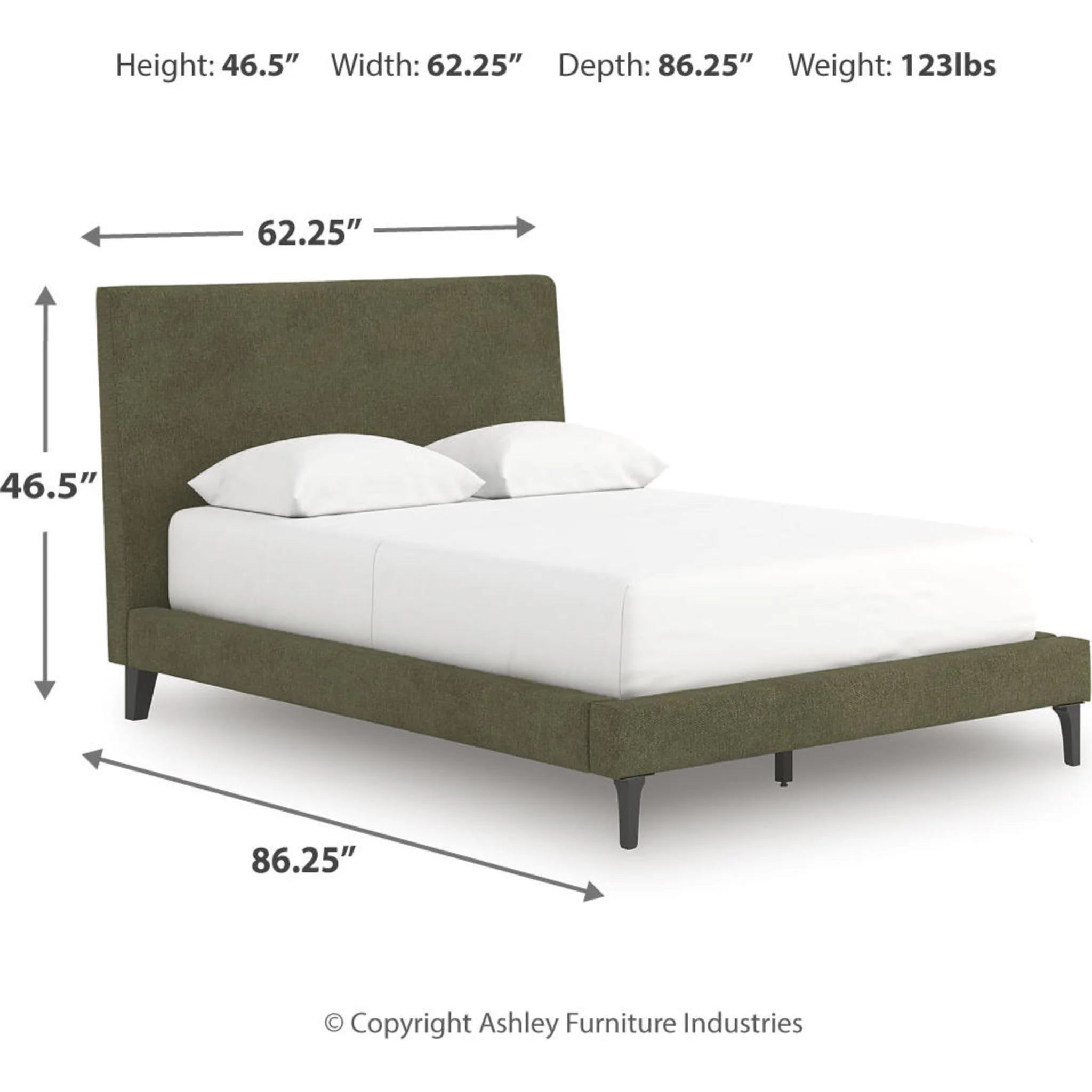 Chirason Full Upholstered Bed - Sage Green - Image 3