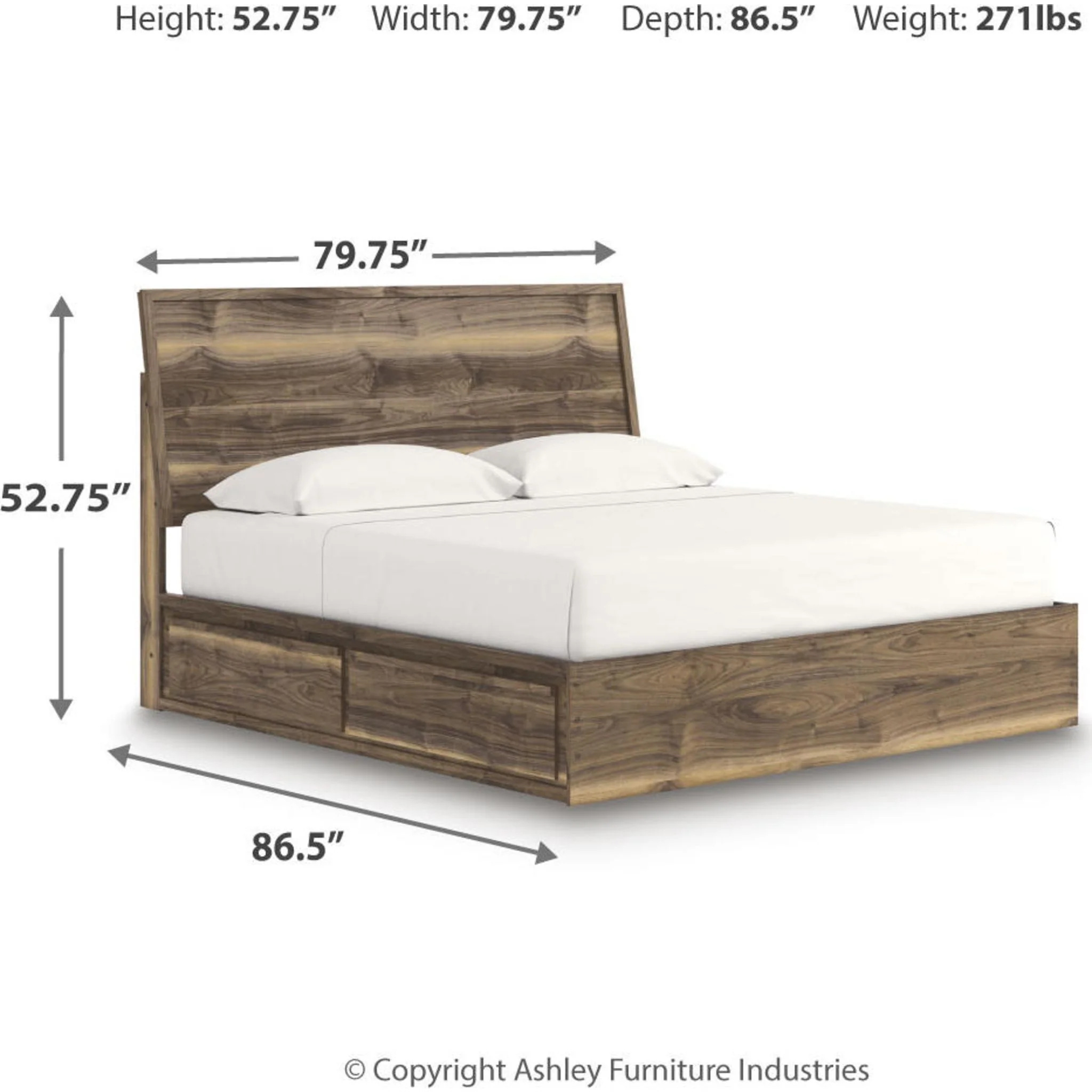 Chirason King Storage Bed - Brown - Image 3