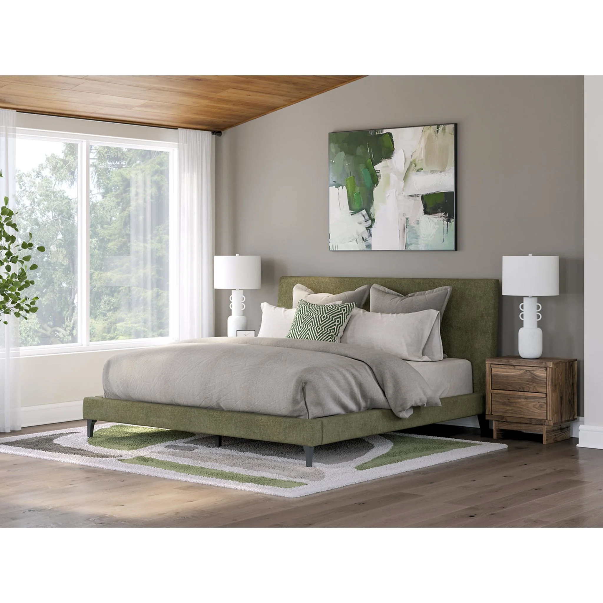 Chirason Upholstered Bed - Sage Green - Image 10