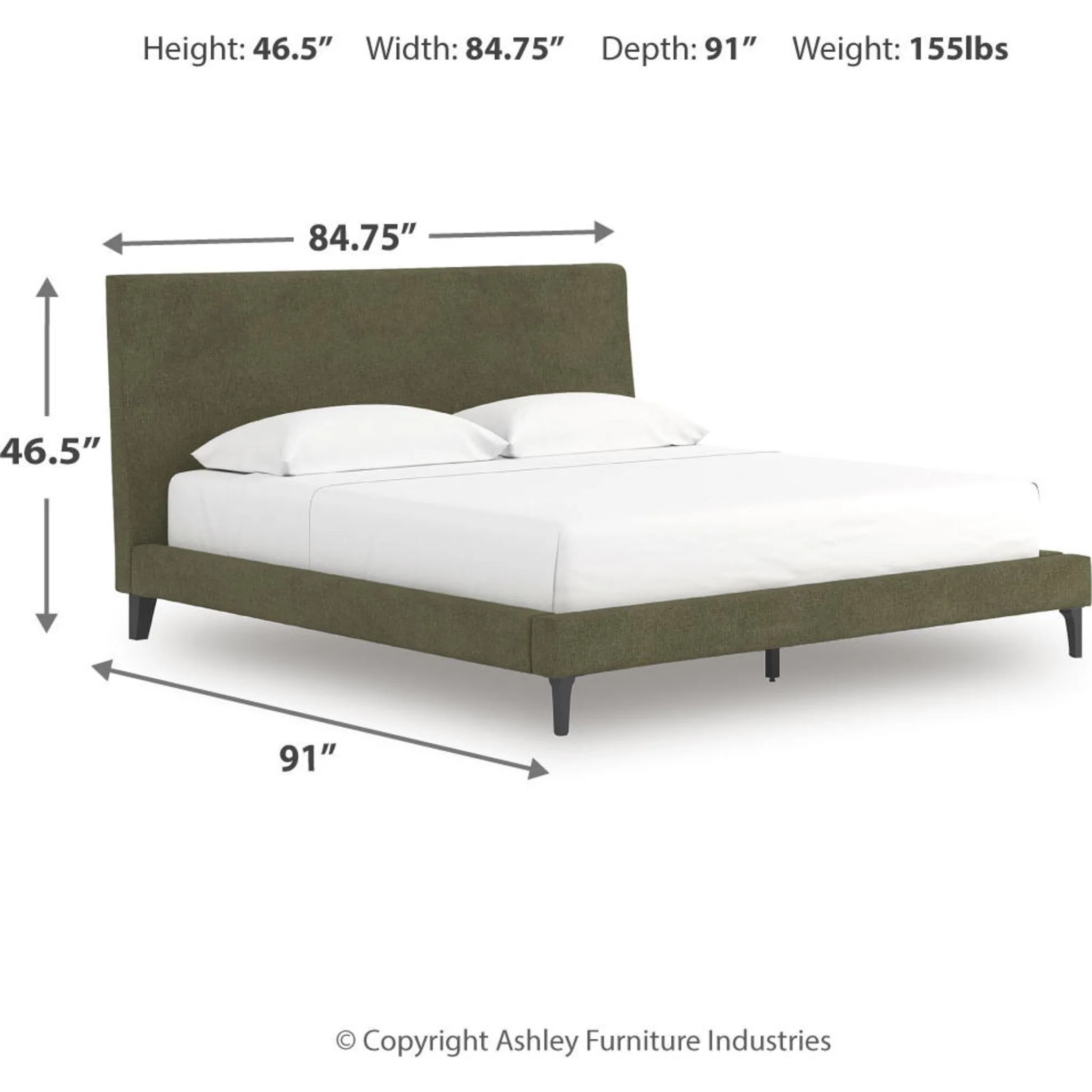 Chirason Upholstered Bed - Sage Green - Image 11