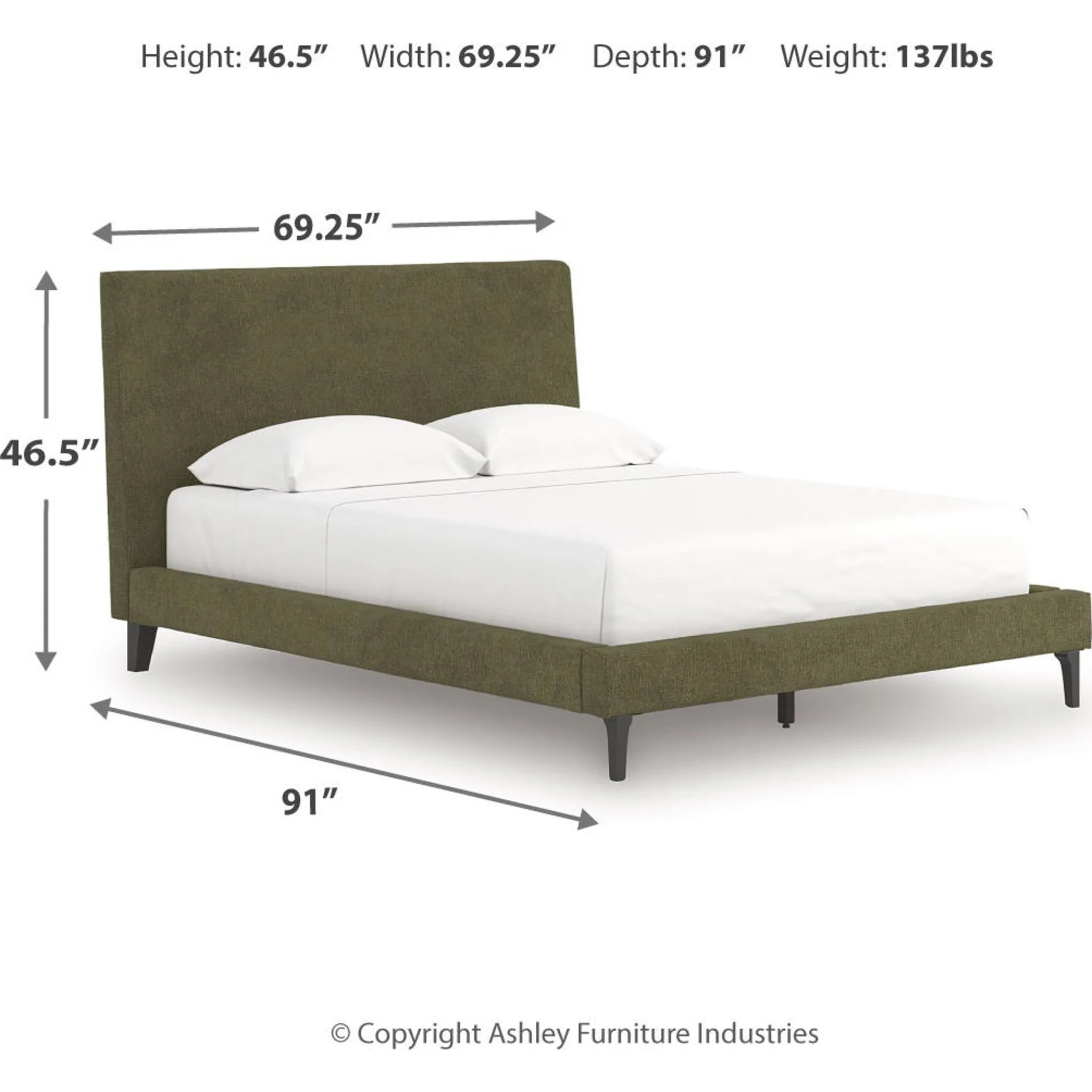 Chirason Upholstered Bed - Sage Green - Image 3