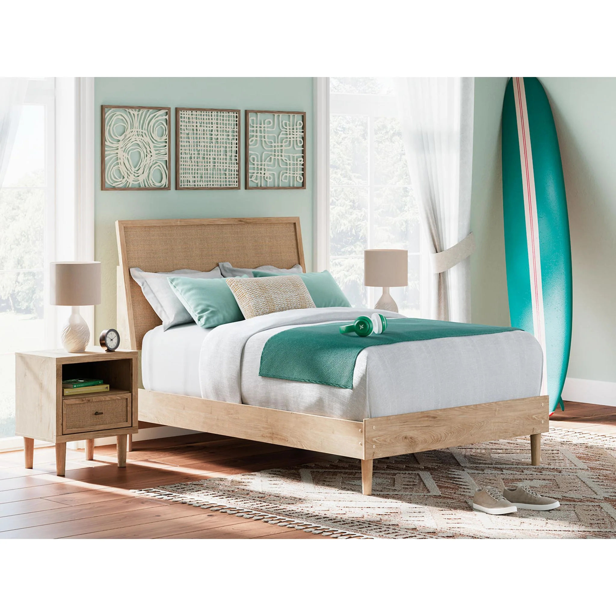 Cielden 6 Piece Full Platform Bedroom - Two-tone - Image 20