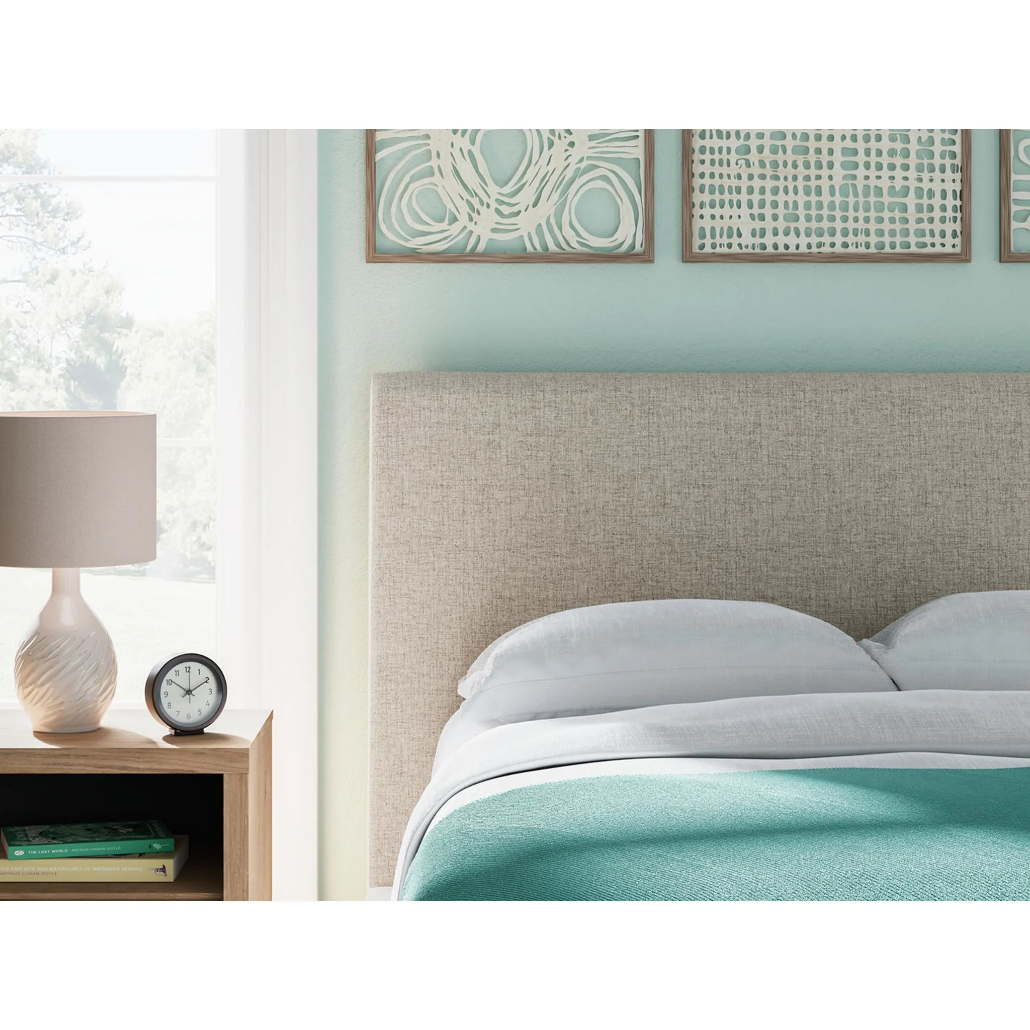 Cielden Full Upholstered Bed - Soft Gray - Image 7