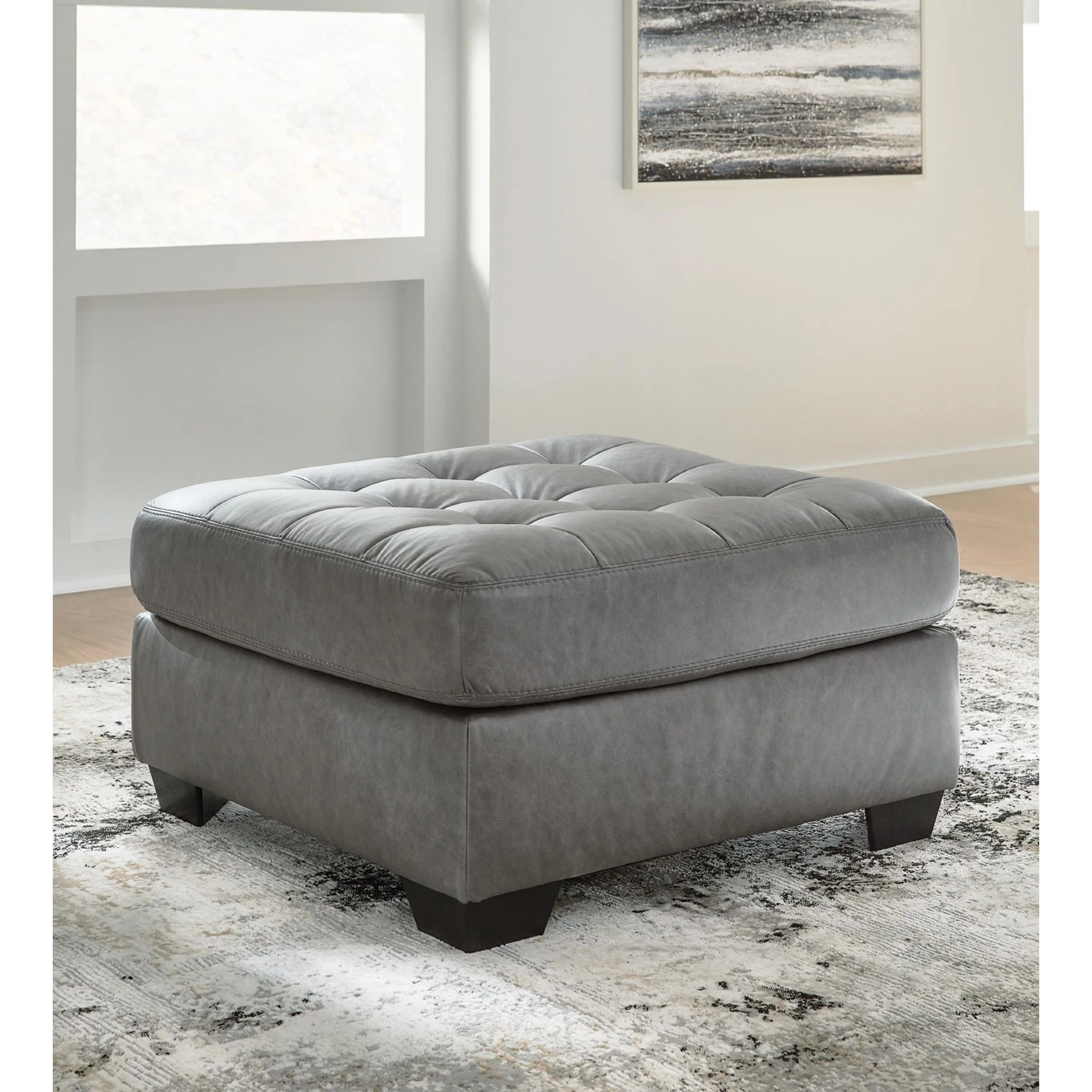 Clairette Court Oversized Accent Ottoman - Alloy - Image 2