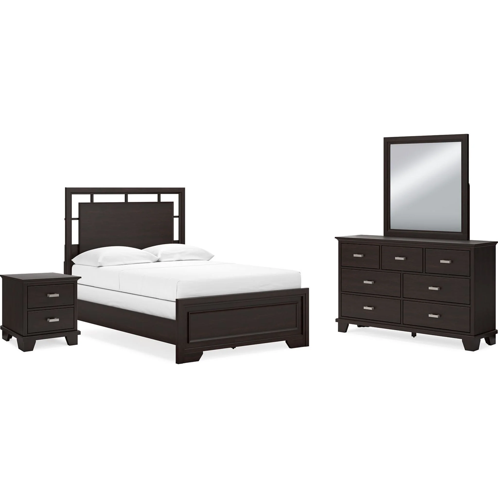 Covetown 6 Piece Full Panel Bedroom - Dark Brown - Image 2