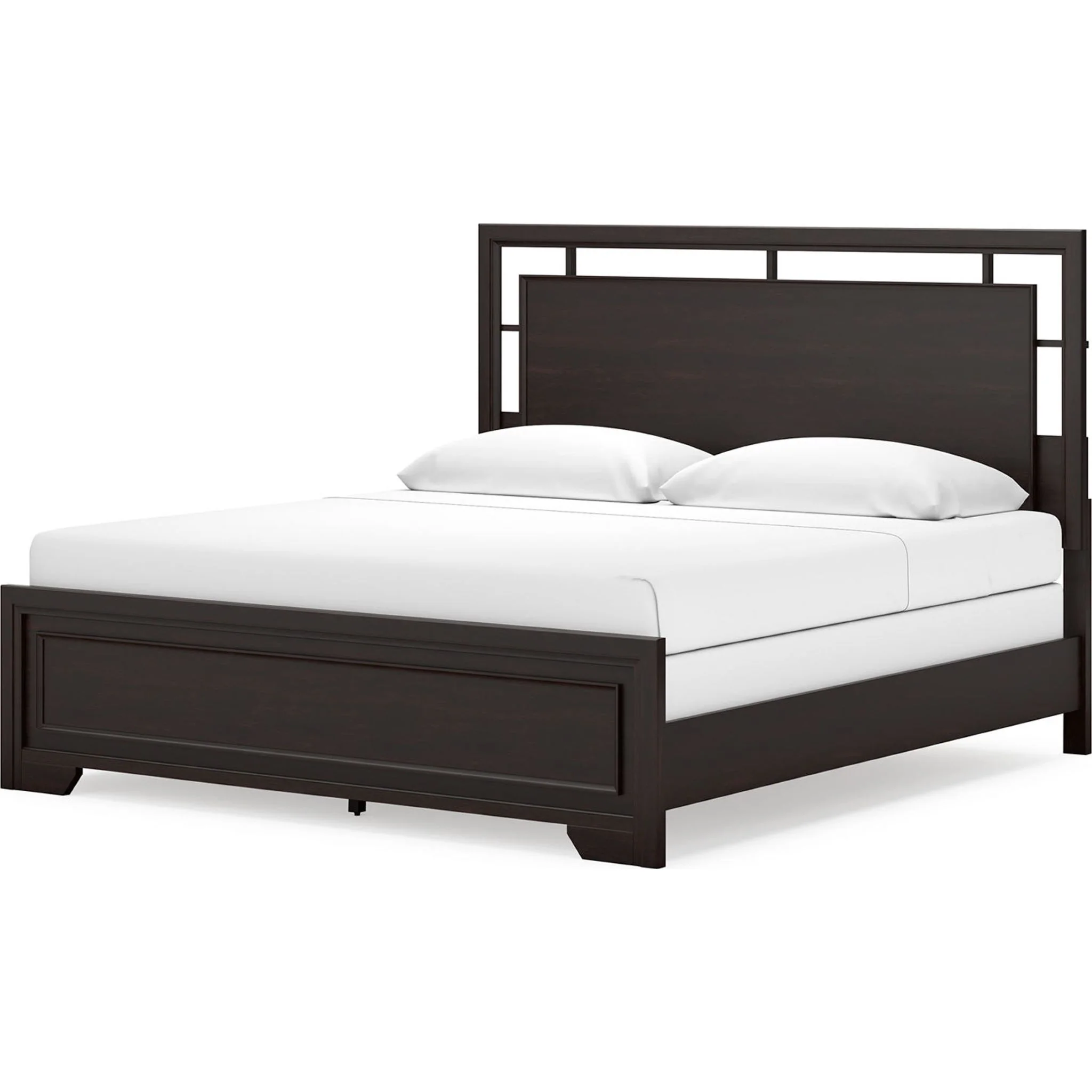 Covetown 6 Piece King Panel Bedroom - Dark Brown - Image 10