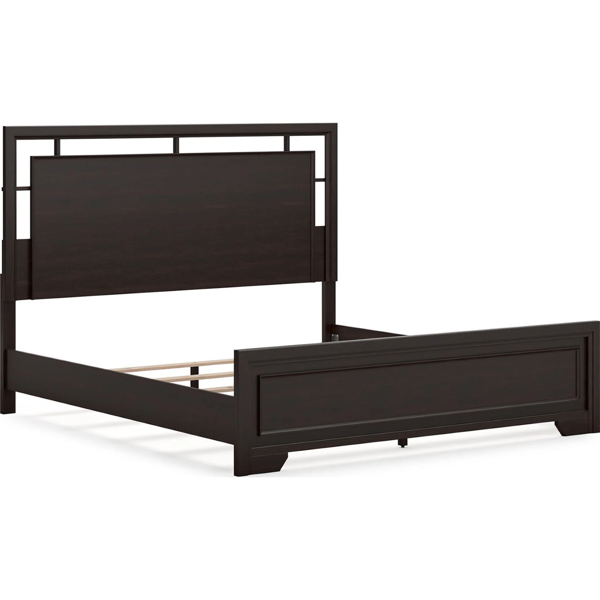 Covetown 6 Piece King Panel Bedroom - Dark Brown - Image 11