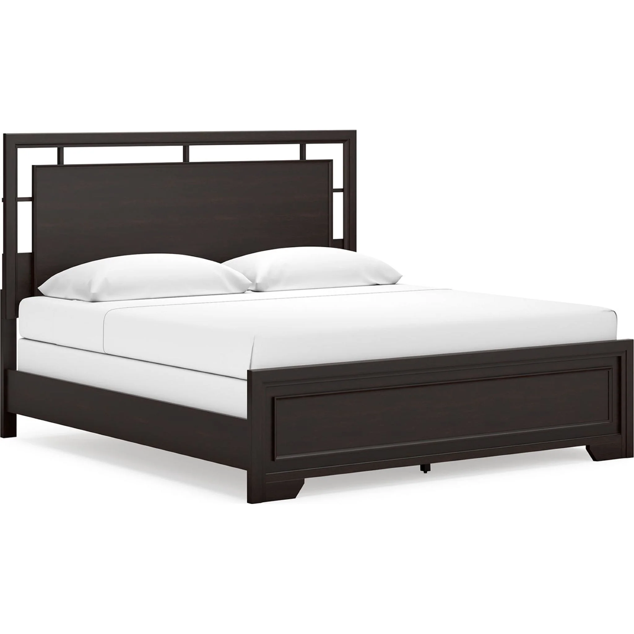 Covetown 6 Piece King Panel Bedroom - Dark Brown - Image 12