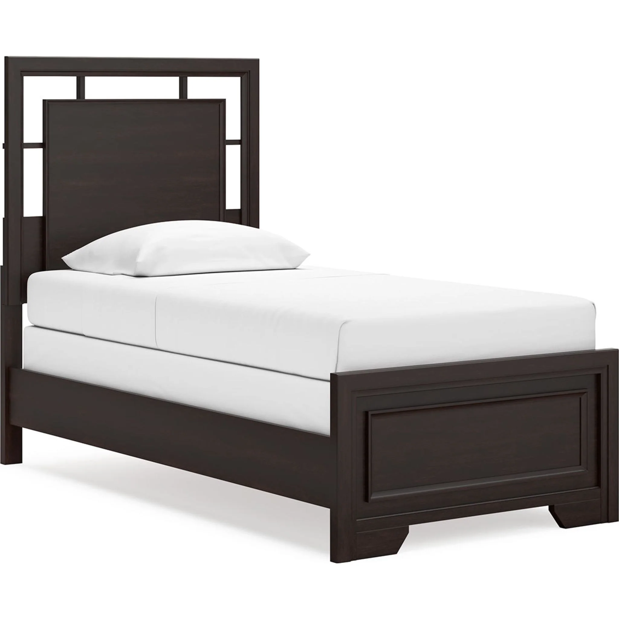 Covetown 6 Piece Twin Panel Bedroom - Dark Brown - Image 13
