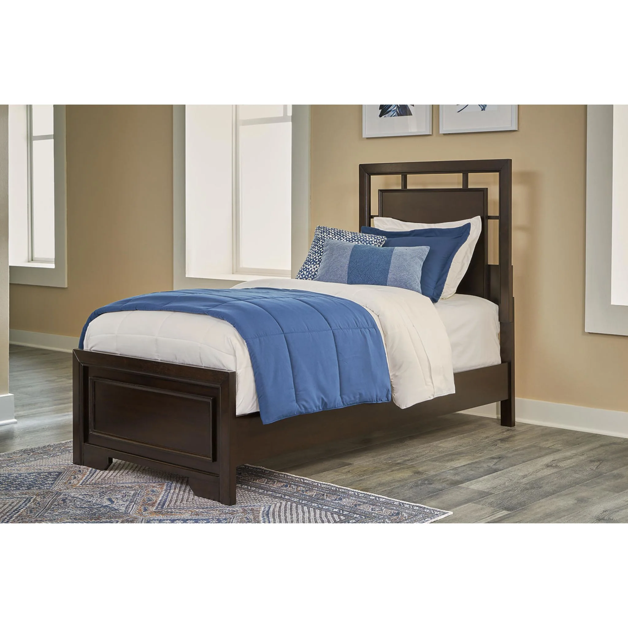 Covetown 6 Piece Twin Panel Bedroom - Dark Brown - Image 27