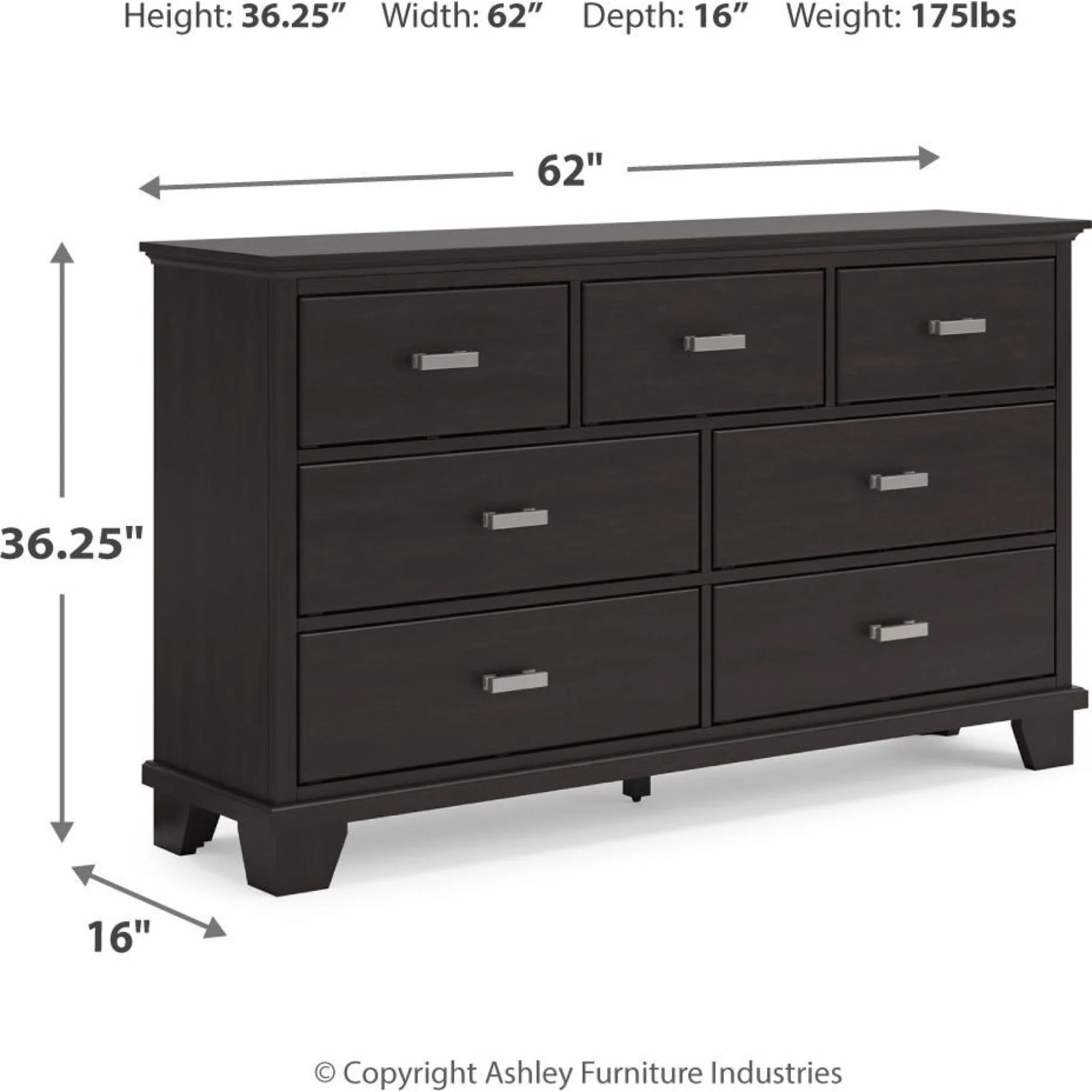 Covetown Dresser - Dark Brown - Image 15