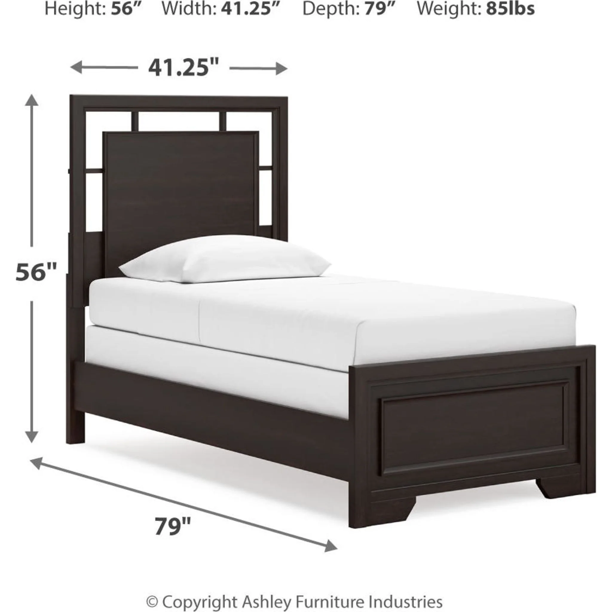 Covetown Twin Panel Bed - Dark Brown - Image 10