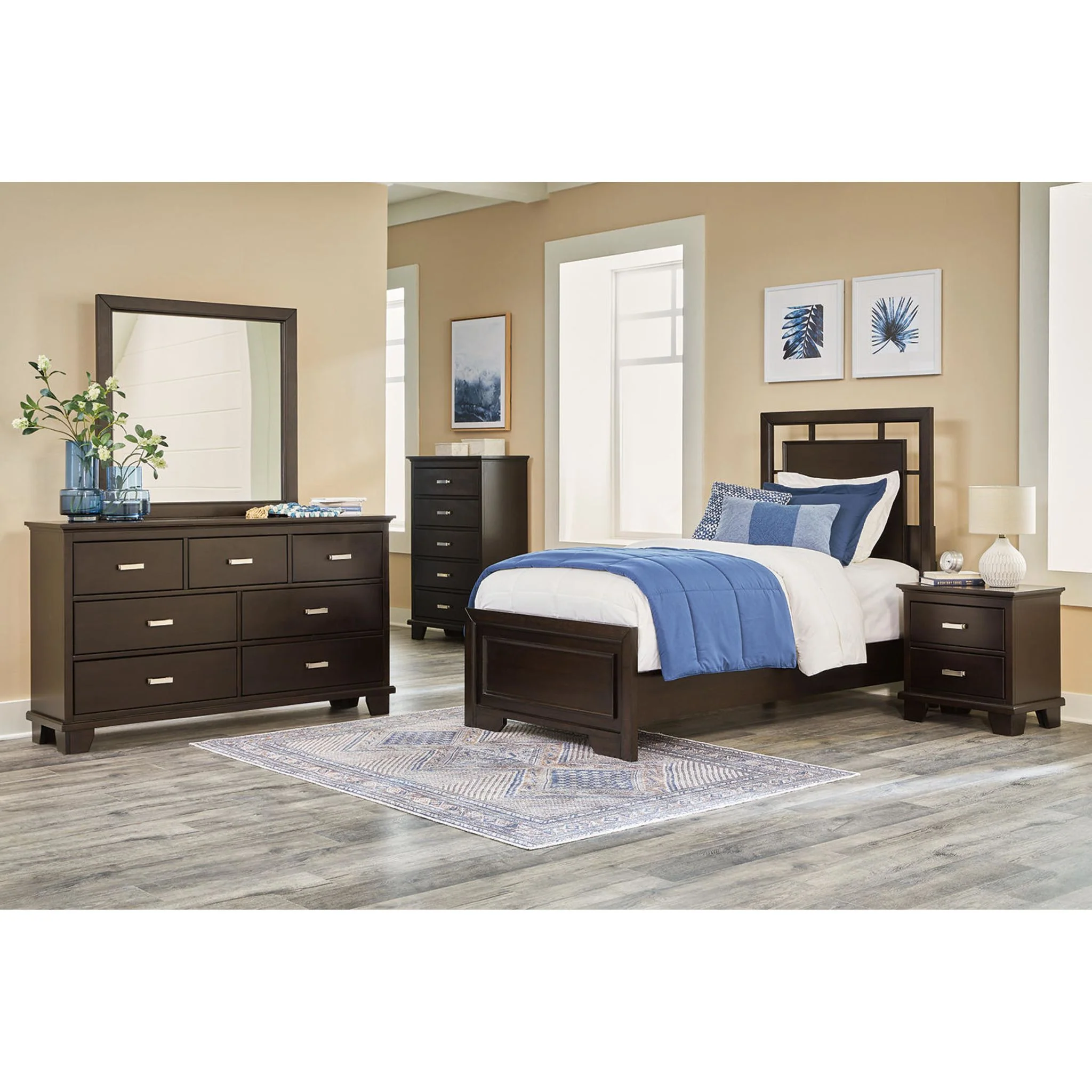 Covetown Twin Panel Bed - Dark Brown - Image 12
