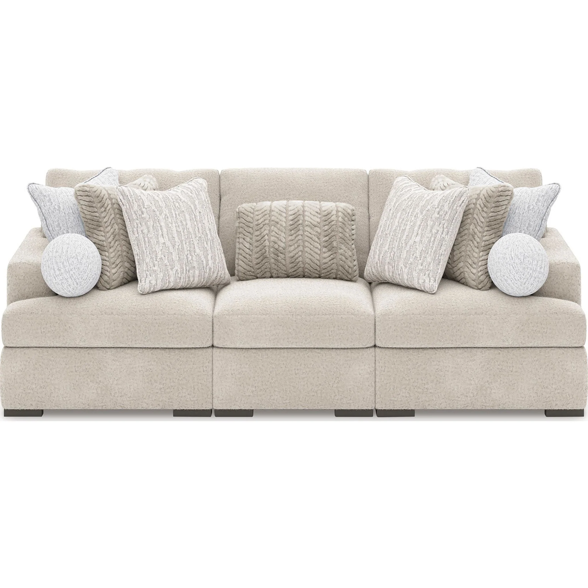 Cuddle Plush 3 Piece Modular Sectional - Arctic - Image 5
