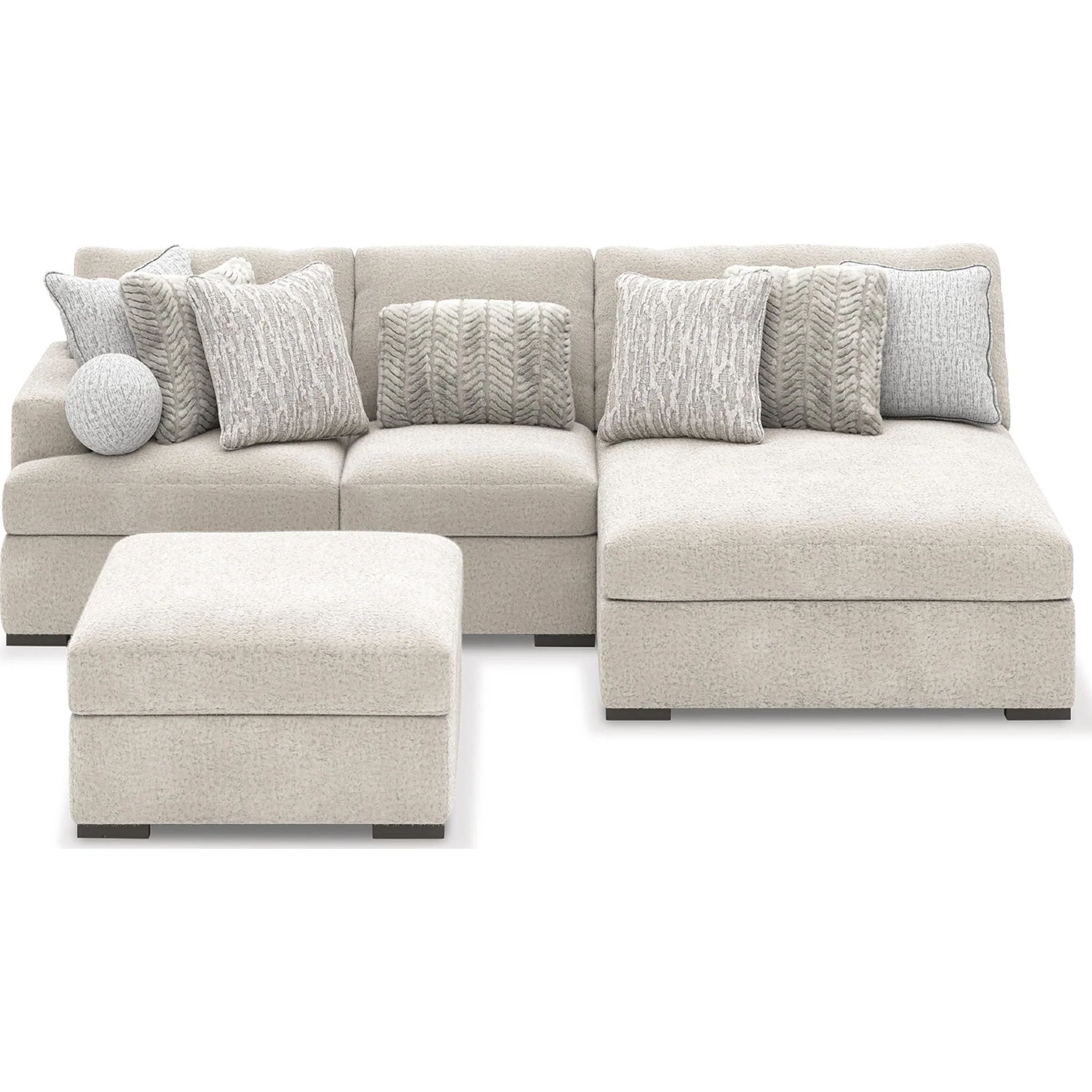 Cuddle Plush 3 Piece Modular Sectional with Chaise - Image 4