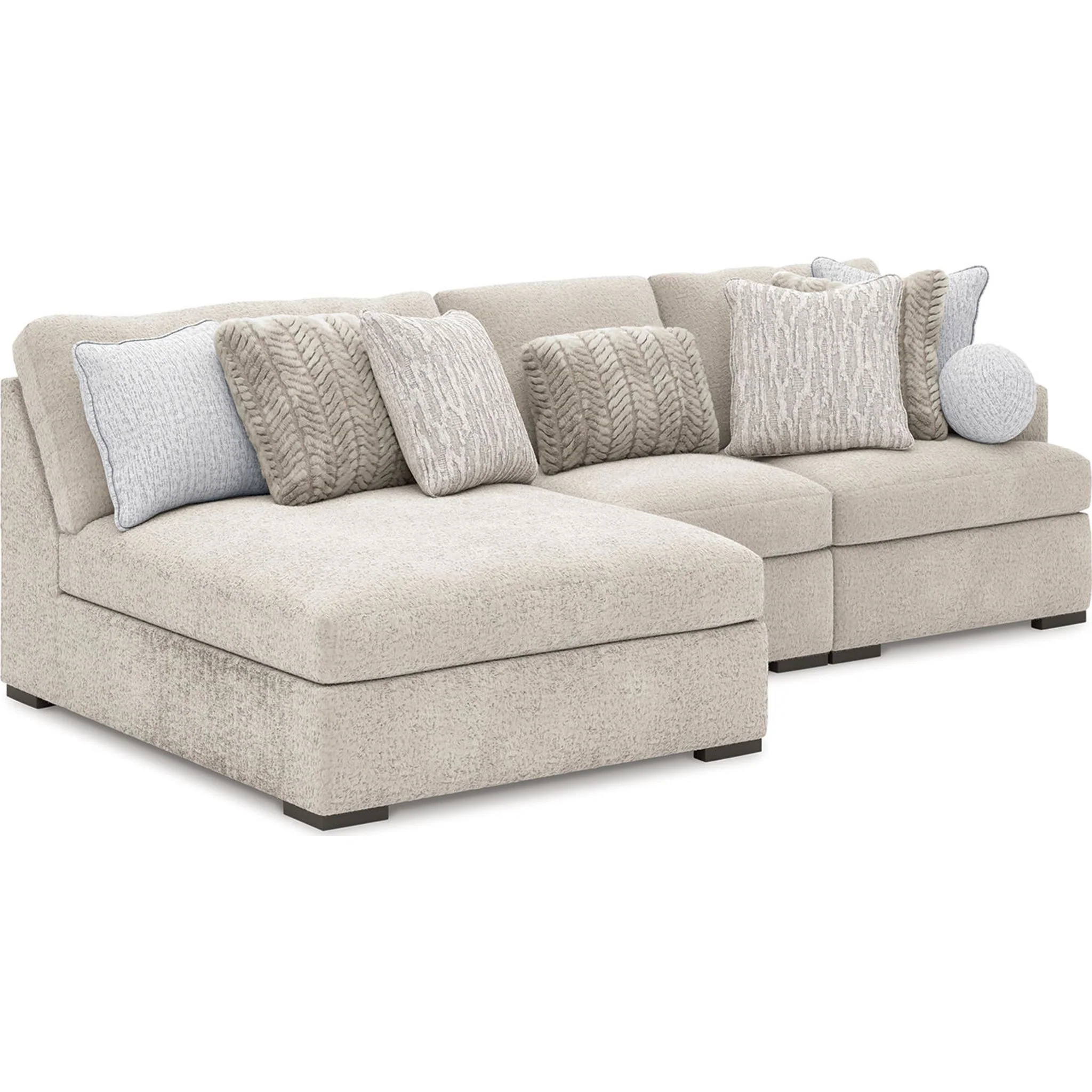 Cuddle Plush 3 Piece Modular Sectional with Chaise - Image 9