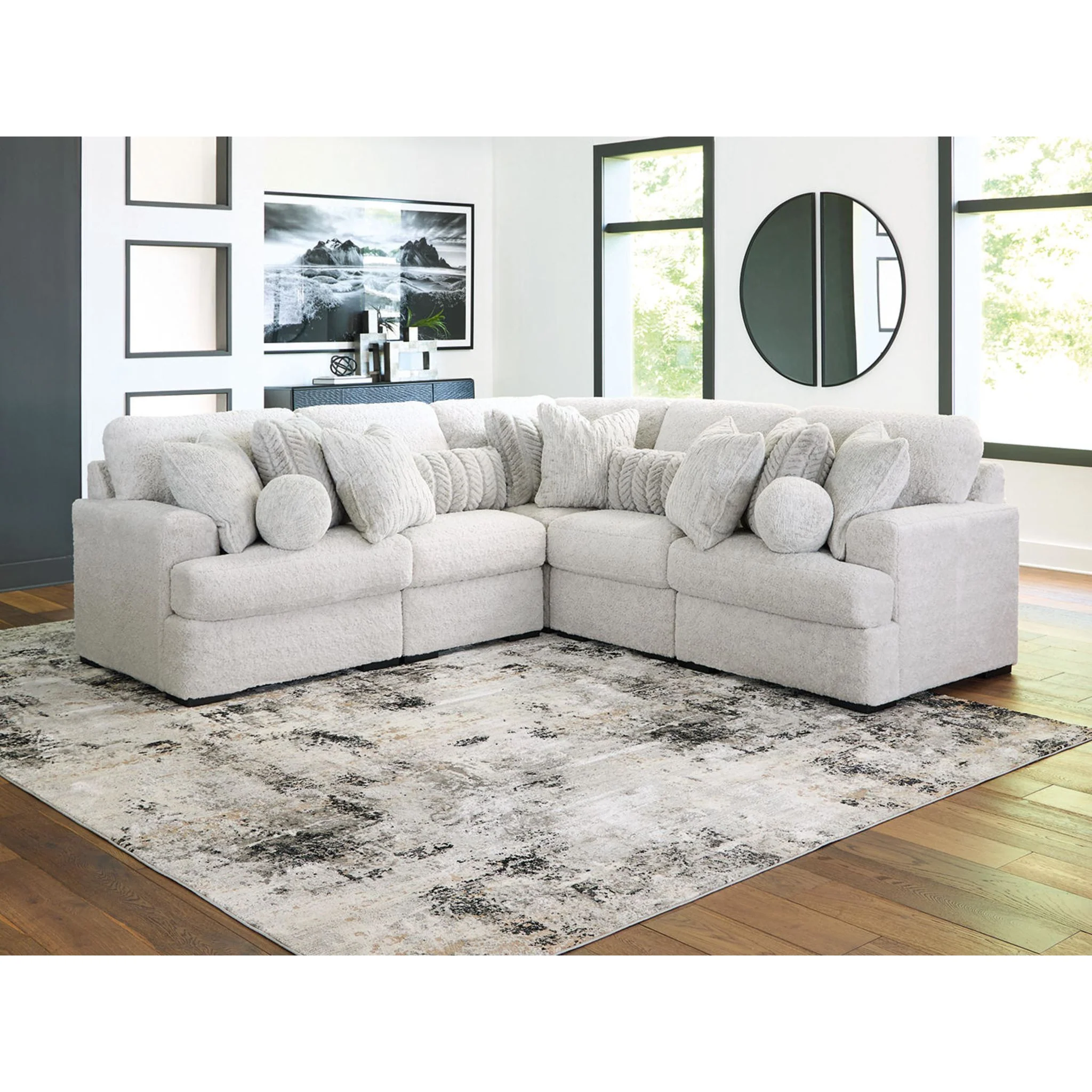 Cuddle Plush 5 Piece Modular Sectional - Arctic - Image 2